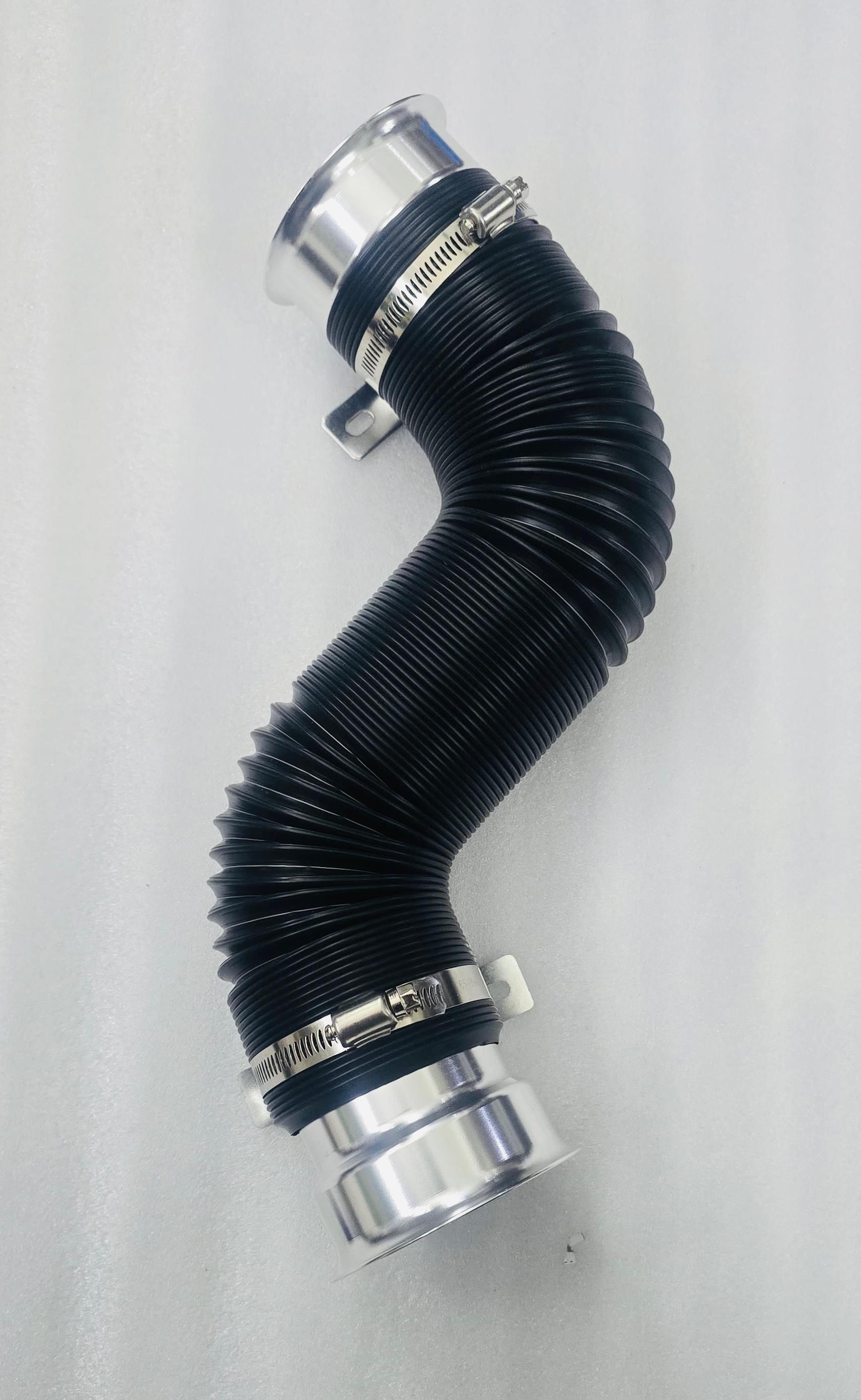 SILVER Turbine Intake Guide Pipe Air Intake Pipe 76MM 3inch Adjustable flexible hose Car Cold Air Turbo Intake Inlet Pipe Universal Pipe Air Intake Flexiblke Pipe