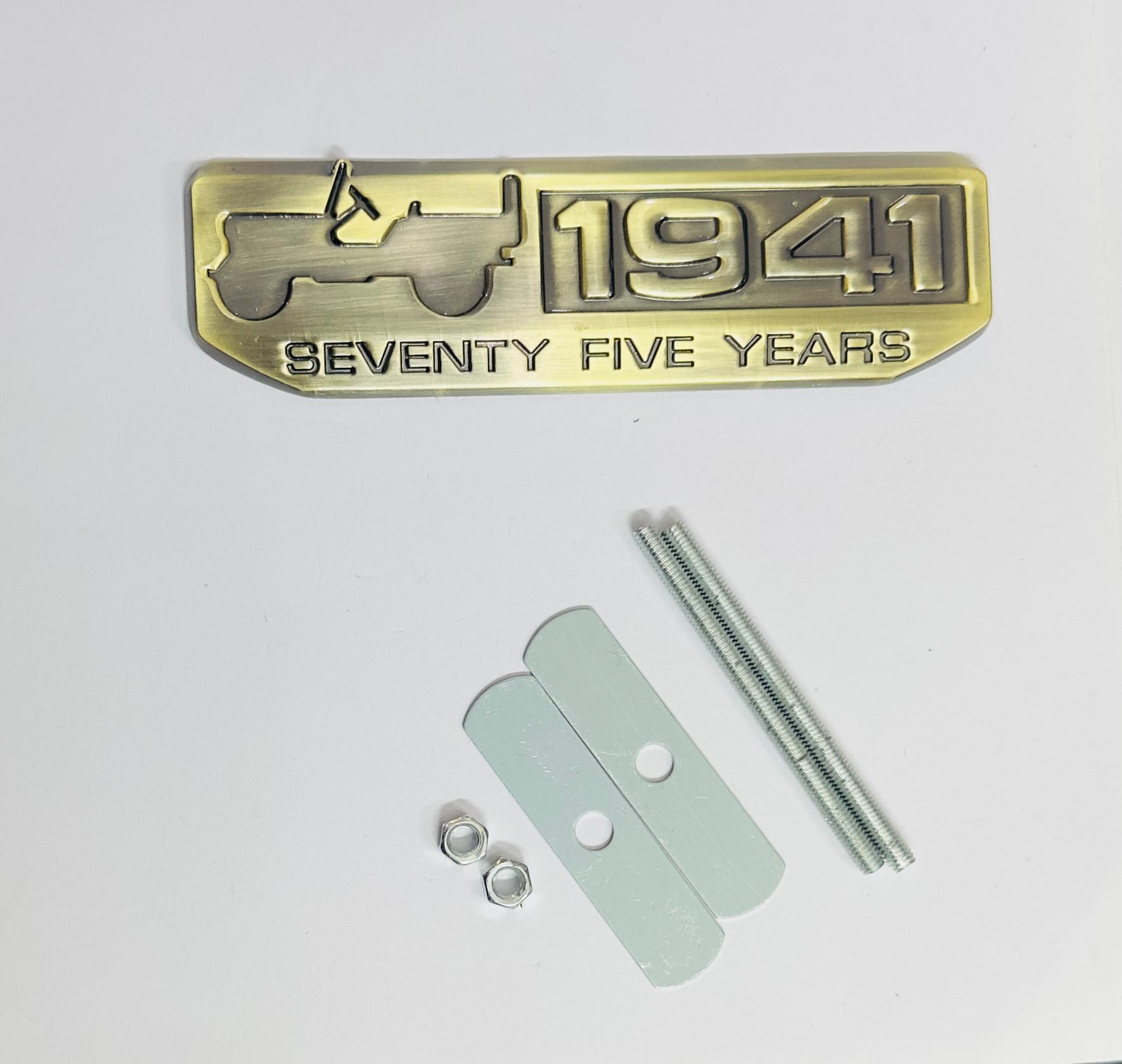 1941- Full Golden Grill Sticker 4x4 Full TIME Metal Logo 15cmx2.5cm Car Metal Emblem 3D Badge Auto Racing Sport Sticker Grand Tourer Decal-1 PC
