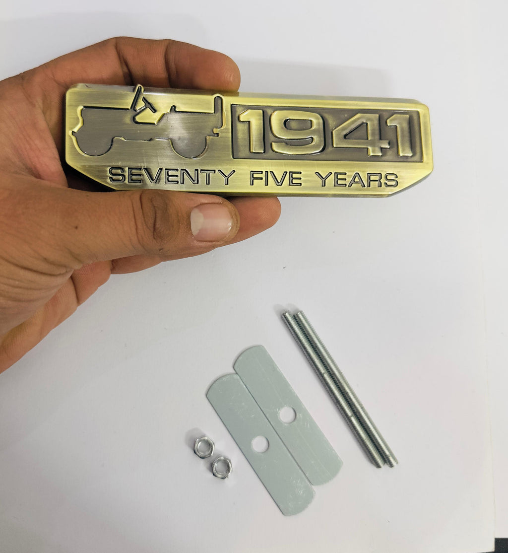 1941- Full Golden Grill Sticker 4x4 Full TIME Metal Logo 15cmx2.5cm Car Metal Emblem 3D Badge Auto Racing Sport Sticker Grand Tourer Decal-1 PC