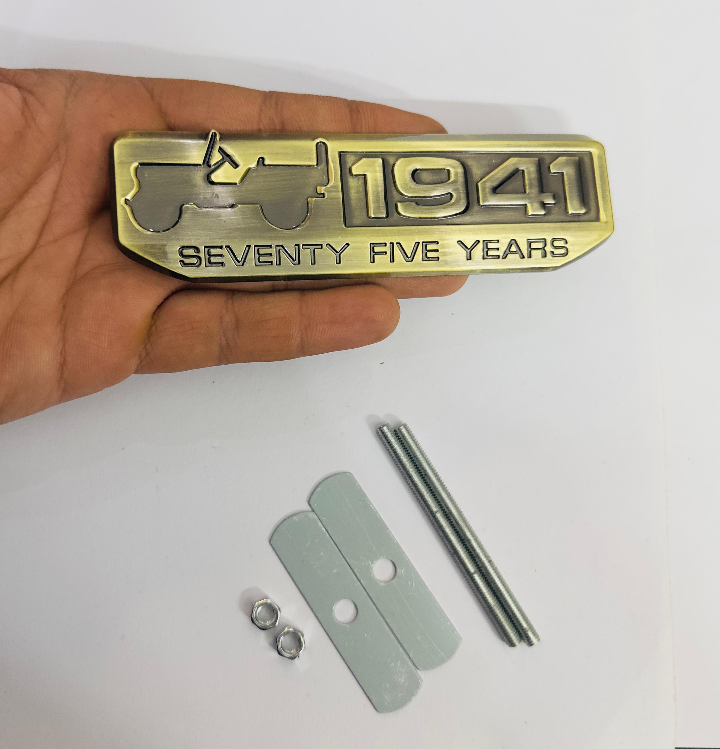 1941- Full Golden Grill Sticker 4x4 Full TIME Metal Logo 15cmx2.5cm Car Metal Emblem 3D Badge Auto Racing Sport Sticker Grand Tourer Decal-1 PC