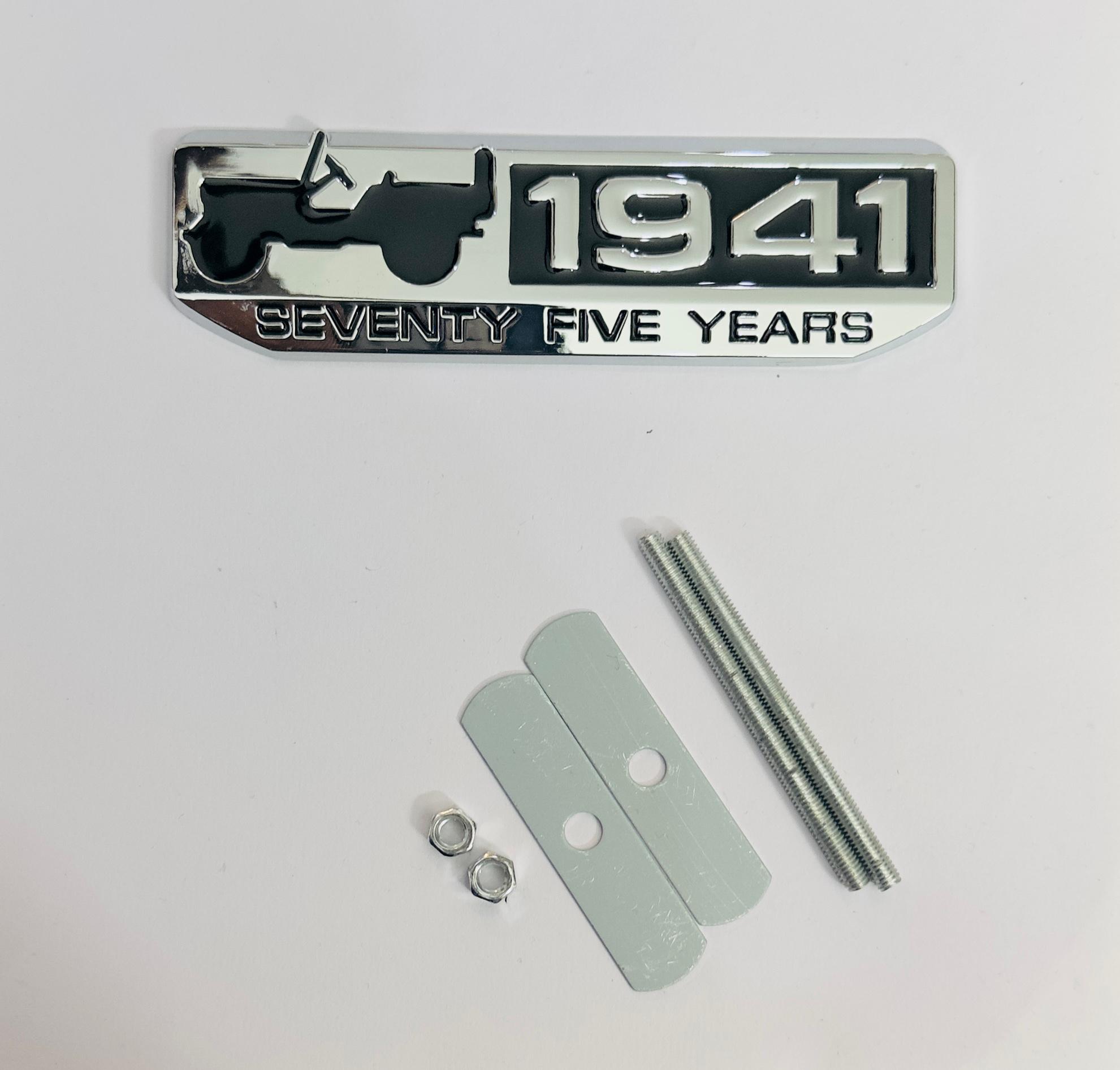 1941- Black White Grill Sticker 4x4 Full TIME Metal Logo 15cmx2.5cm Car Metal Emblem 3D Badge Auto Racing Sport Sticker Grand Tourer Decal-1 Piece