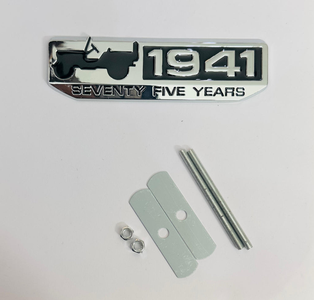 1941- Black Red Grill Sticker 4x4 Full TIME Metal Logo 15cmx2.5cm Car Metal Emblem 3D Badge Auto Racing Sport Sticker Grand Tourer Decal-1 PC