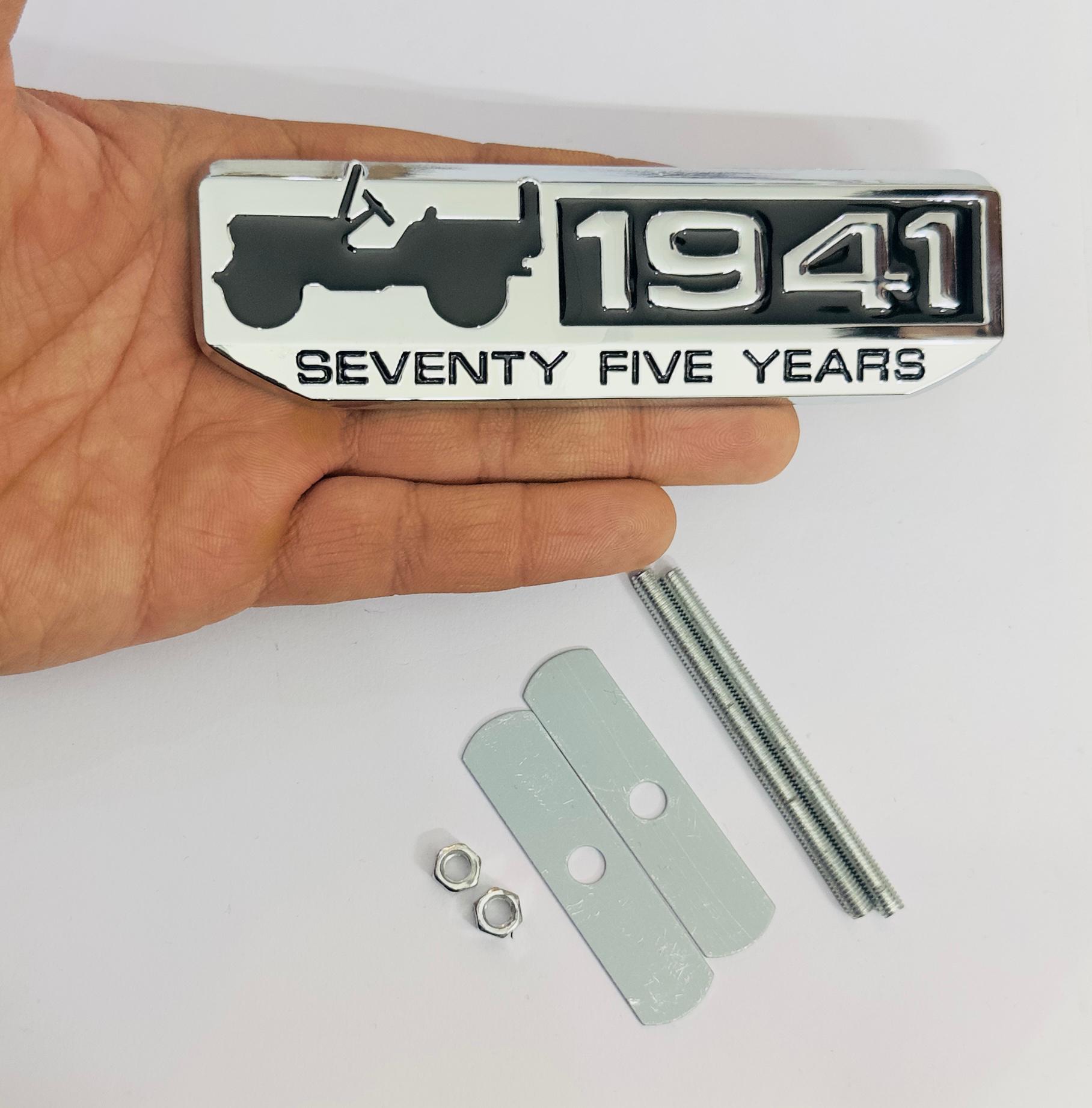 1941- Black White Grill Sticker 4x4 Full TIME Metal Logo 15cmx2.5cm Car Metal Emblem 3D Badge Auto Racing Sport Sticker Grand Tourer Decal-1 Piece