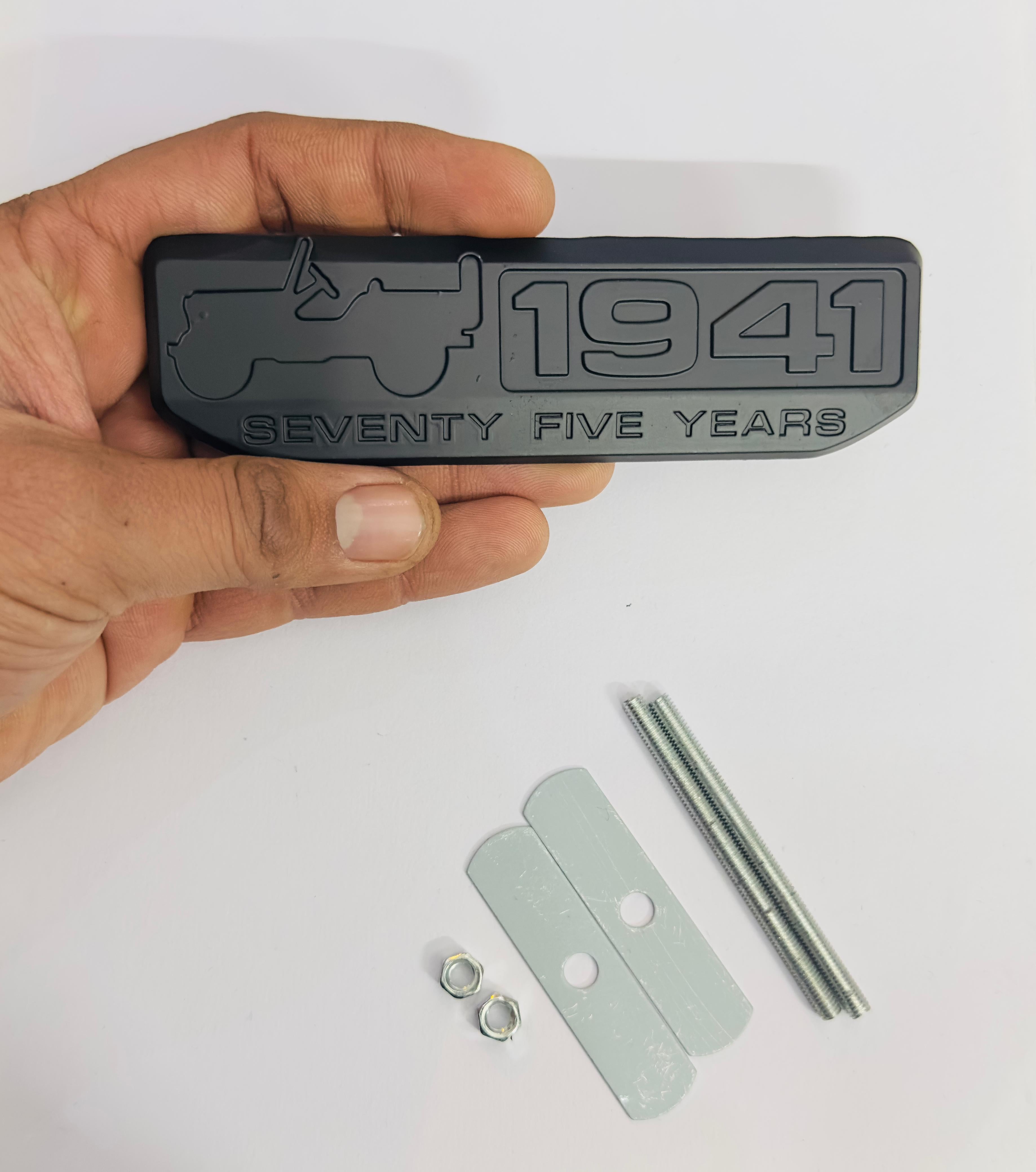 1941-Full Black Grill Sticker 4x4 Full TIME Metal Logo 15cmx2.5cm Car Metal Emblem 3D Badge Auto Racing Sport Sticker Grand Tourer Decal-1 Piece