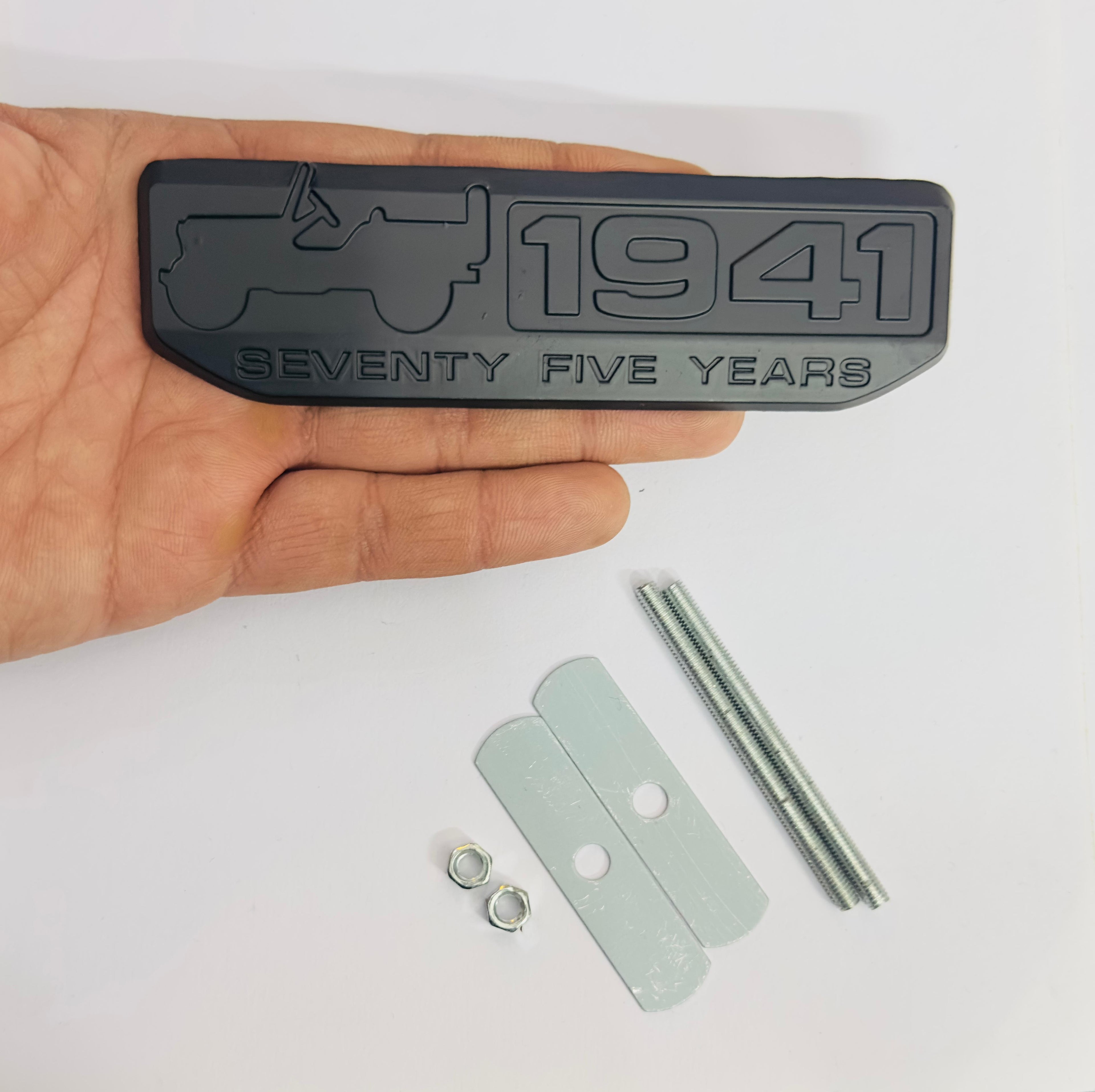 1941-Full Black Grill Sticker 4x4 Full TIME Metal Logo 15cmx2.5cm Car Metal Emblem 3D Badge Auto Racing Sport Sticker Grand Tourer Decal-1 Piece