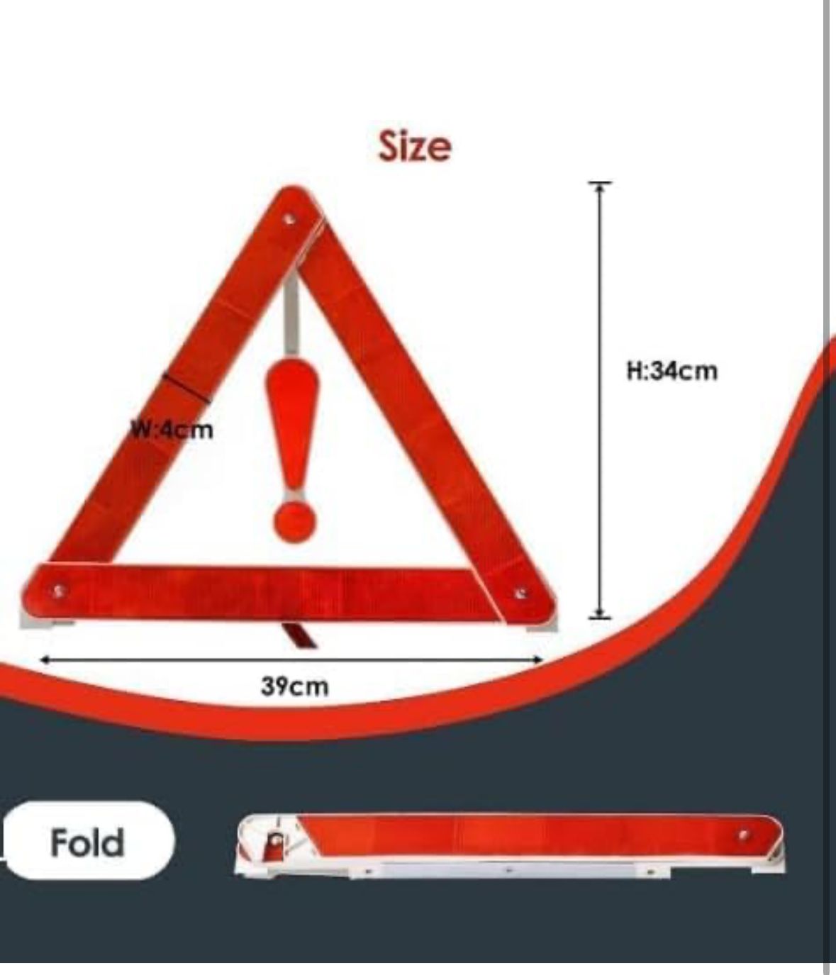 Warning Road Safety Sign Board, Warning Triangle Reflector for Tractor, Road Safety Triangle light Foldable Reflecting Car light Breakdown Emergency Parking Board llight-1 Piece
