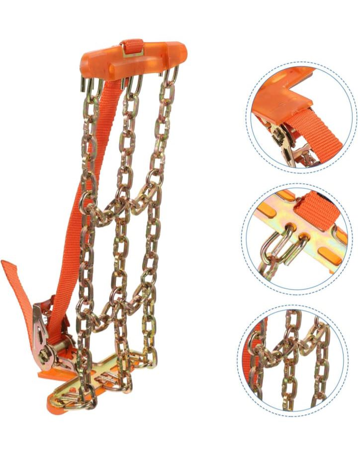 6PCS Snow Chains for SUV Car Pickup Trucks RV, Emergency Portable Snow Tire Chains Tire Snow Chain Steel Alloy Tire Traction Chain Universal Snow Chains