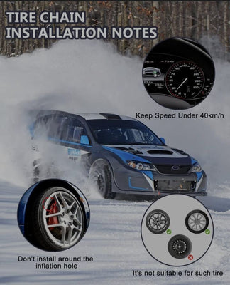 8 PCS Snow Chains for SUV Car Pickup Trucks RV, Emergency Portable Snow Tire Chains Tire Snow Chain Steel Alloy Tire Traction Chain