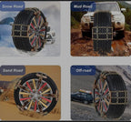 6PCS Snow Chains for SUV Car Pickup Trucks RV, Emergency Portable Snow Tire Chains Tire Snow Chain Steel Alloy Tire Traction Chain Universal Snow Chains