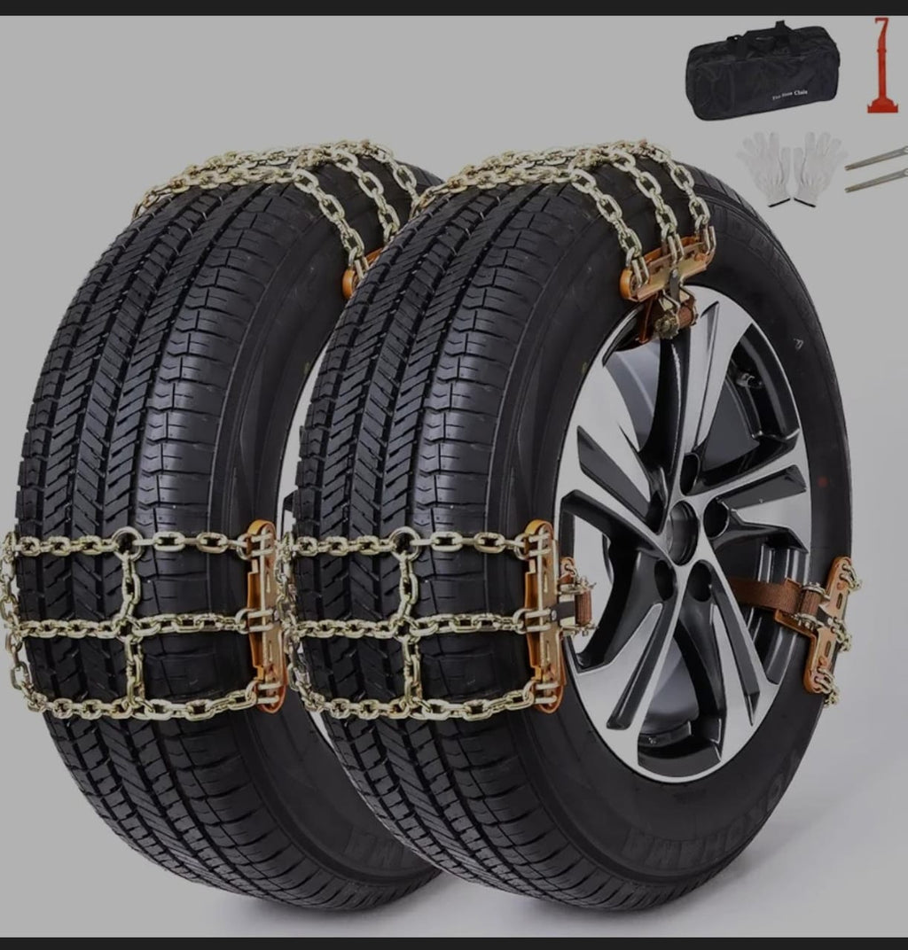 6PCS Snow Chains for SUV Car Pickup Trucks RV, Emergency Portable Snow Tire Chains Tire Snow Chain Steel Alloy Tire Traction Chain Universal Snow Chains