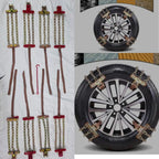 8 PCS Snow Chains for SUV Car Pickup Trucks RV, Emergency Portable Snow Tire Chains Tire Snow Chain Steel Alloy Tire Traction Chain