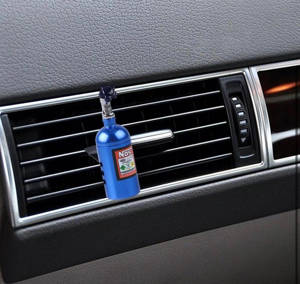 BLUE NOS AC Vent Perfume Metal Body Car Design Organic Fragrance Air Freshener Perfume-1 PC