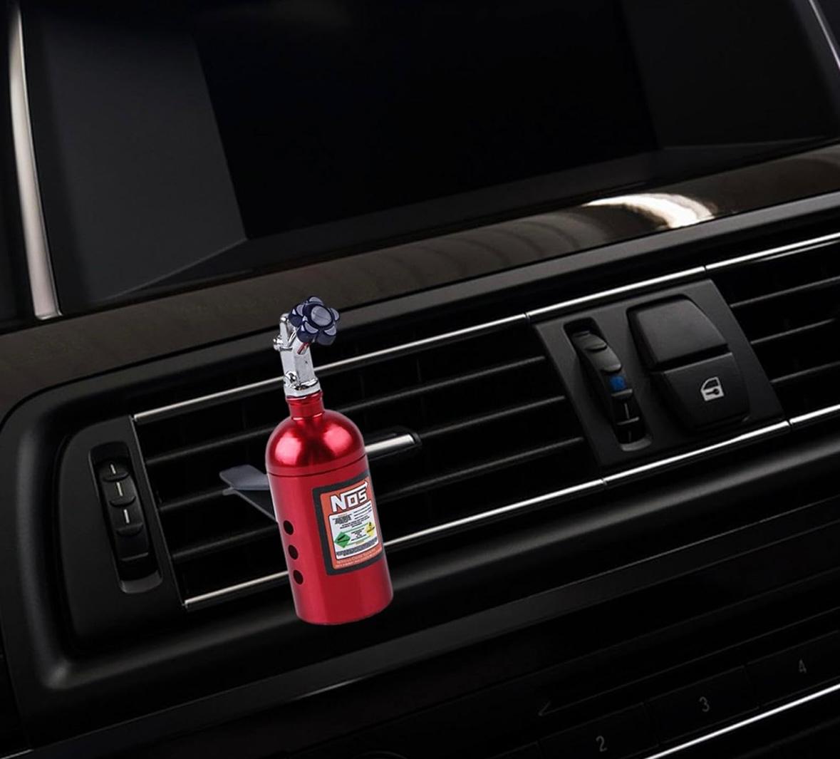 RED NOS AC Vent Perfume Metal Body Car Design Organic Fragrance Air Freshener Perfume-1 PC