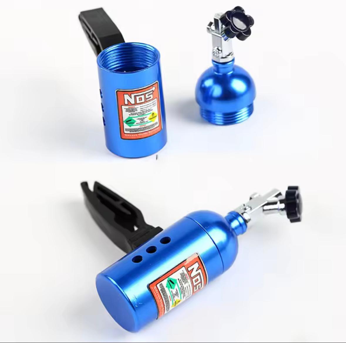 BLUE NOS AC Vent Perfume Metal Body Car Design Organic Fragrance Air Freshener Perfume-1 PC