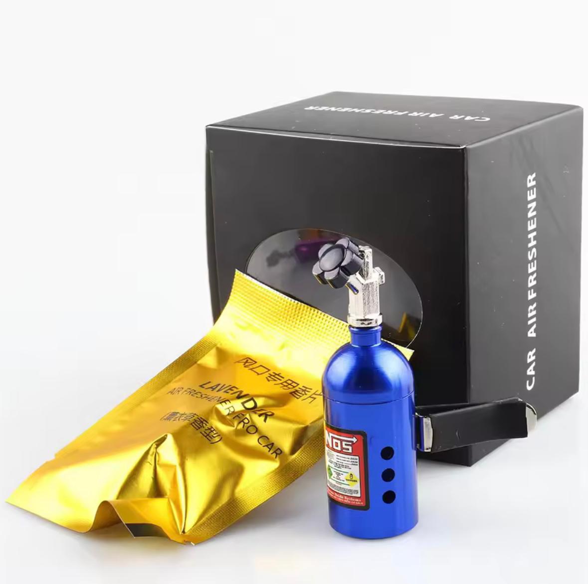 BLUE NOS AC Vent Perfume Metal Body Car Design Organic Fragrance Air Freshener Perfume-1 PC