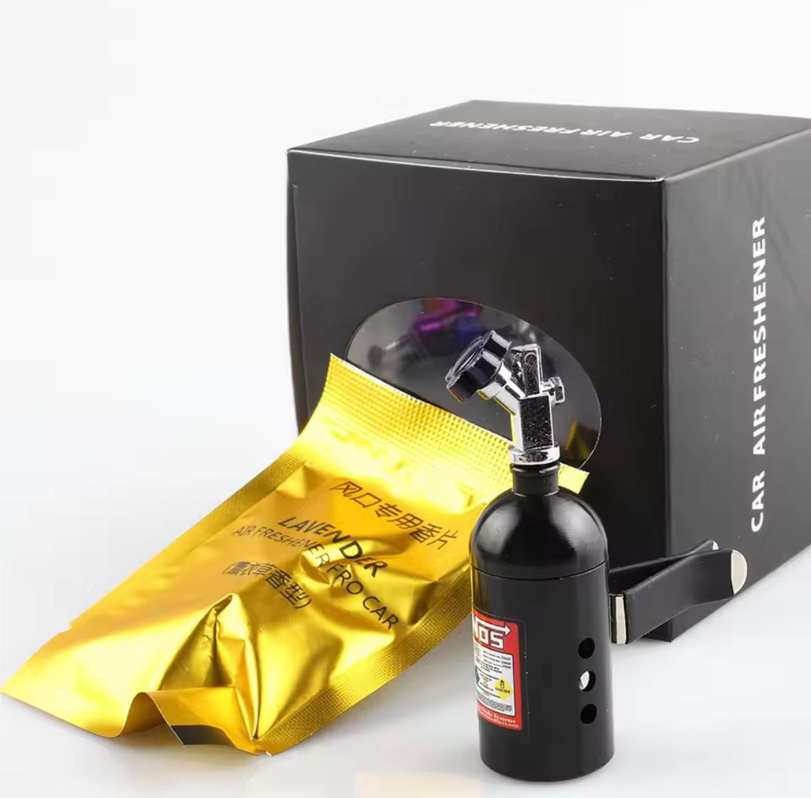 Black NOS AC Vent Perfume Metal Body Car Design Organic Fragrance Air Freshener Perfume-1 PC