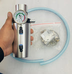 SILVER Engine Oil Catch Aluminum Reservoir Breather Tank Can Vacuum Pressure Gauge Engine Oil Catch Can Kit Universal Aluminum Air Oil Breather Cylinder Tank for Turbo Applications-1 Piece Oil Tank