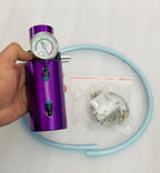PURPLE Engine Oil Catch Aluminum Reservoir Breather Tank Can Vacuum Pressure Gauge Engine Oil Catch Can Kit Universal Aluminum Air Oil Breather Cylinder Tank for Turbo Applications-1 Piece