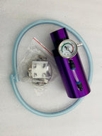 PURPLE Engine Oil Catch Aluminum Reservoir Breather Tank Can Vacuum Pressure Gauge Engine Oil Catch Can Kit Universal Aluminum Air Oil Breather Cylinder Tank for Turbo Applications-1 Piece
