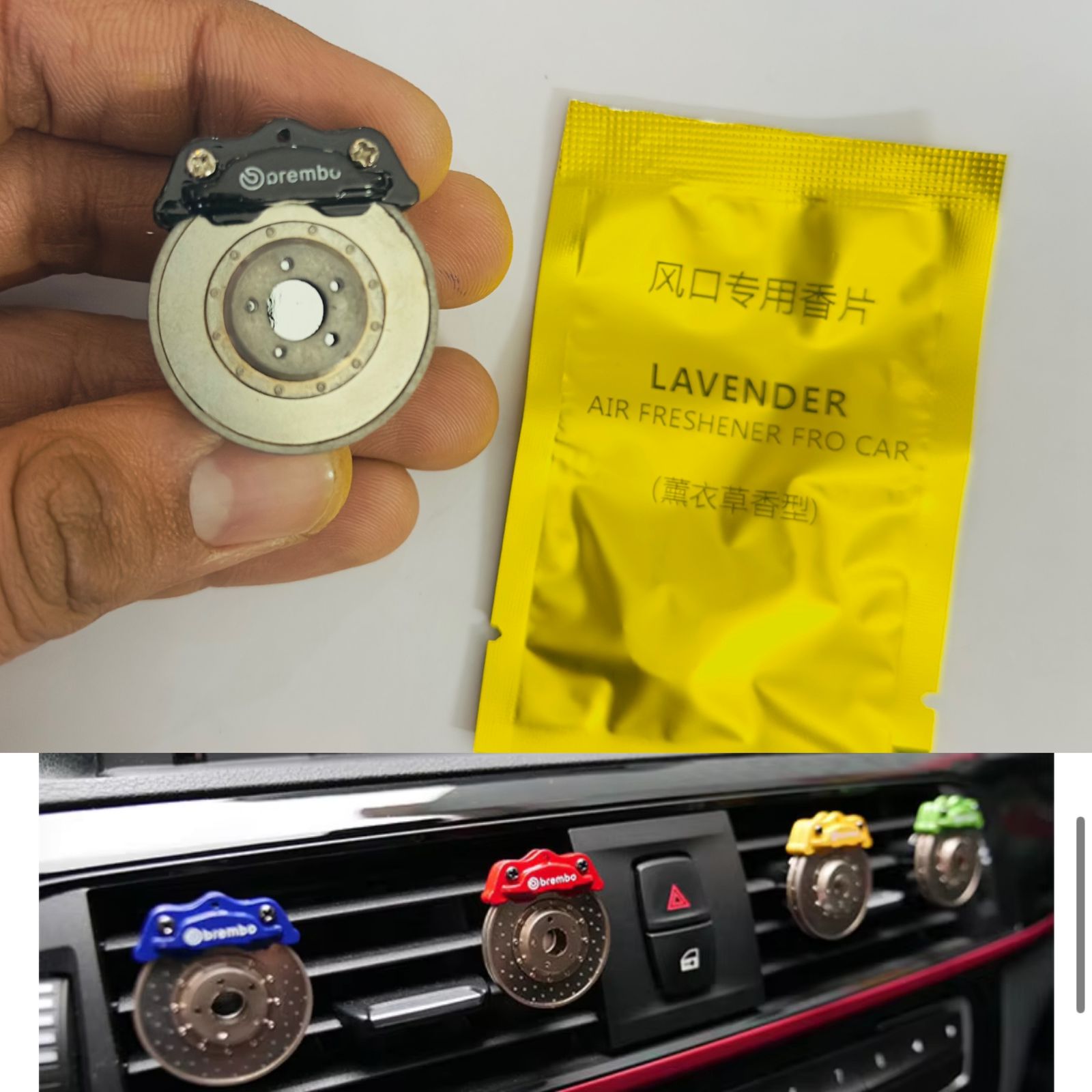 WHEEL DISC AC Vent Perfume ABS Body Car Design Organic Fragrance Air Freshener Perfume-1 Piece
