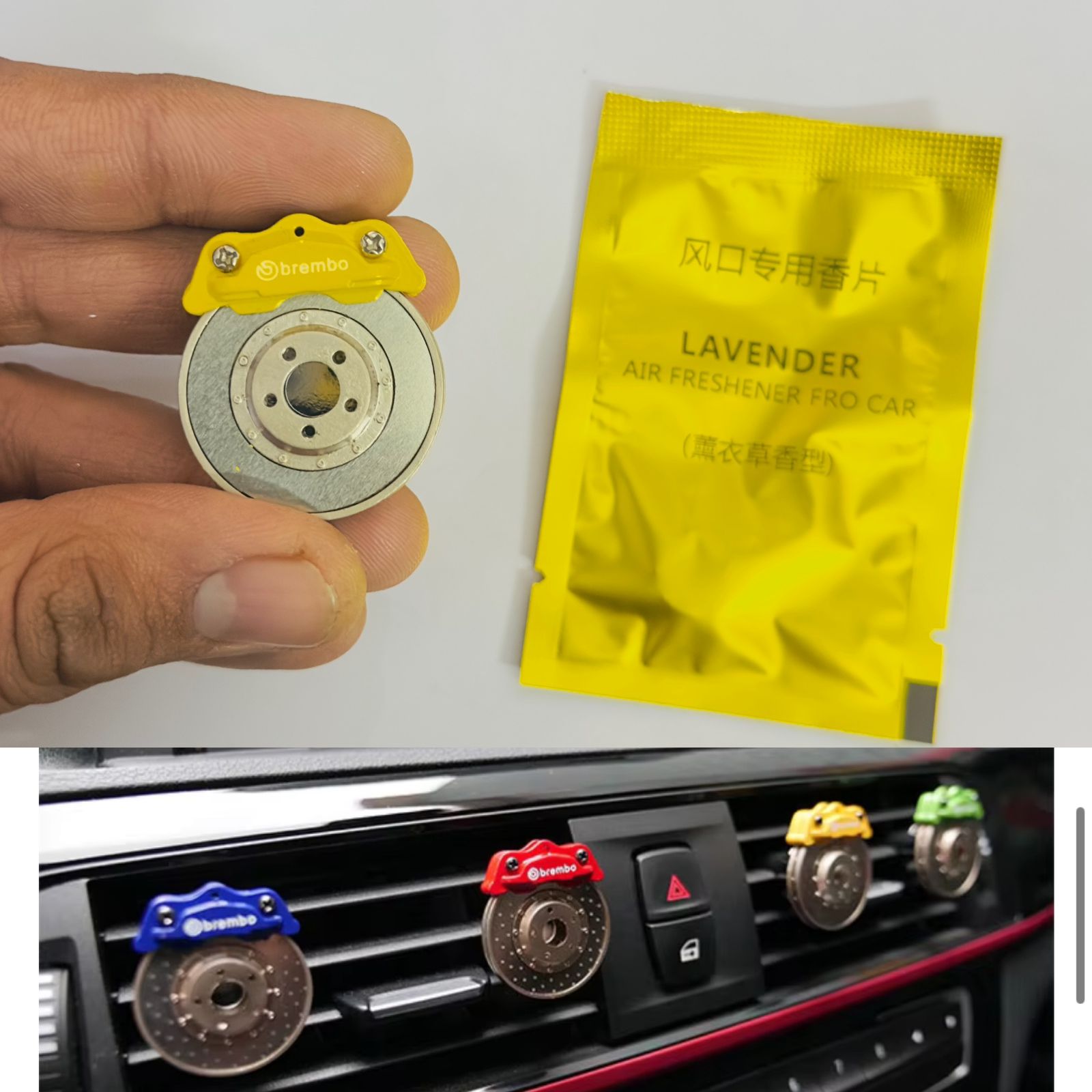 WHEEL DISC AC Vent Perfume ABS Body Car Design Organic Fragrance Air Freshener Perfume-1 Piece