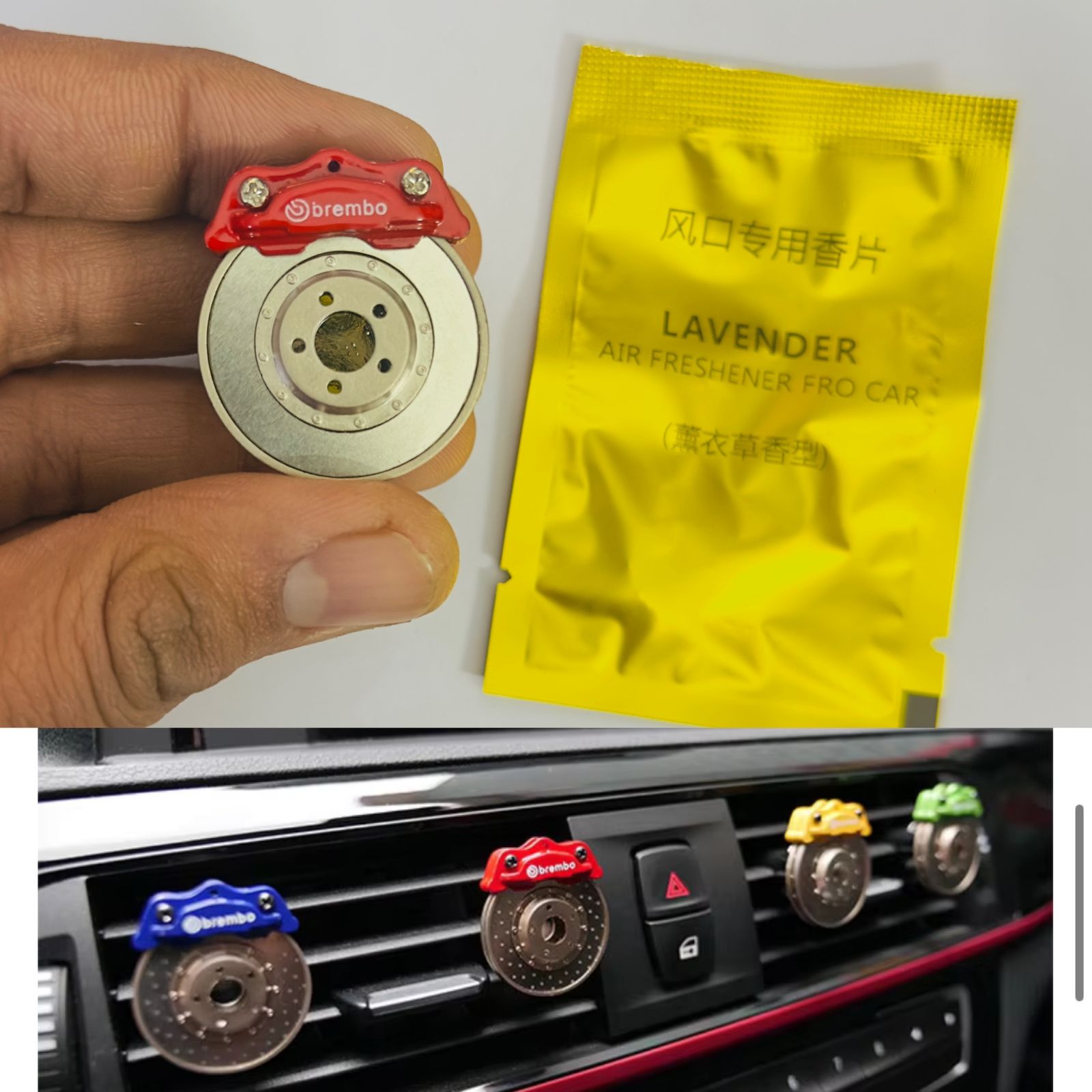 WHEEL DISC AC Vent Perfume ABS Body Car Design Organic Fragrance Air Freshener Perfume-1 Piece
