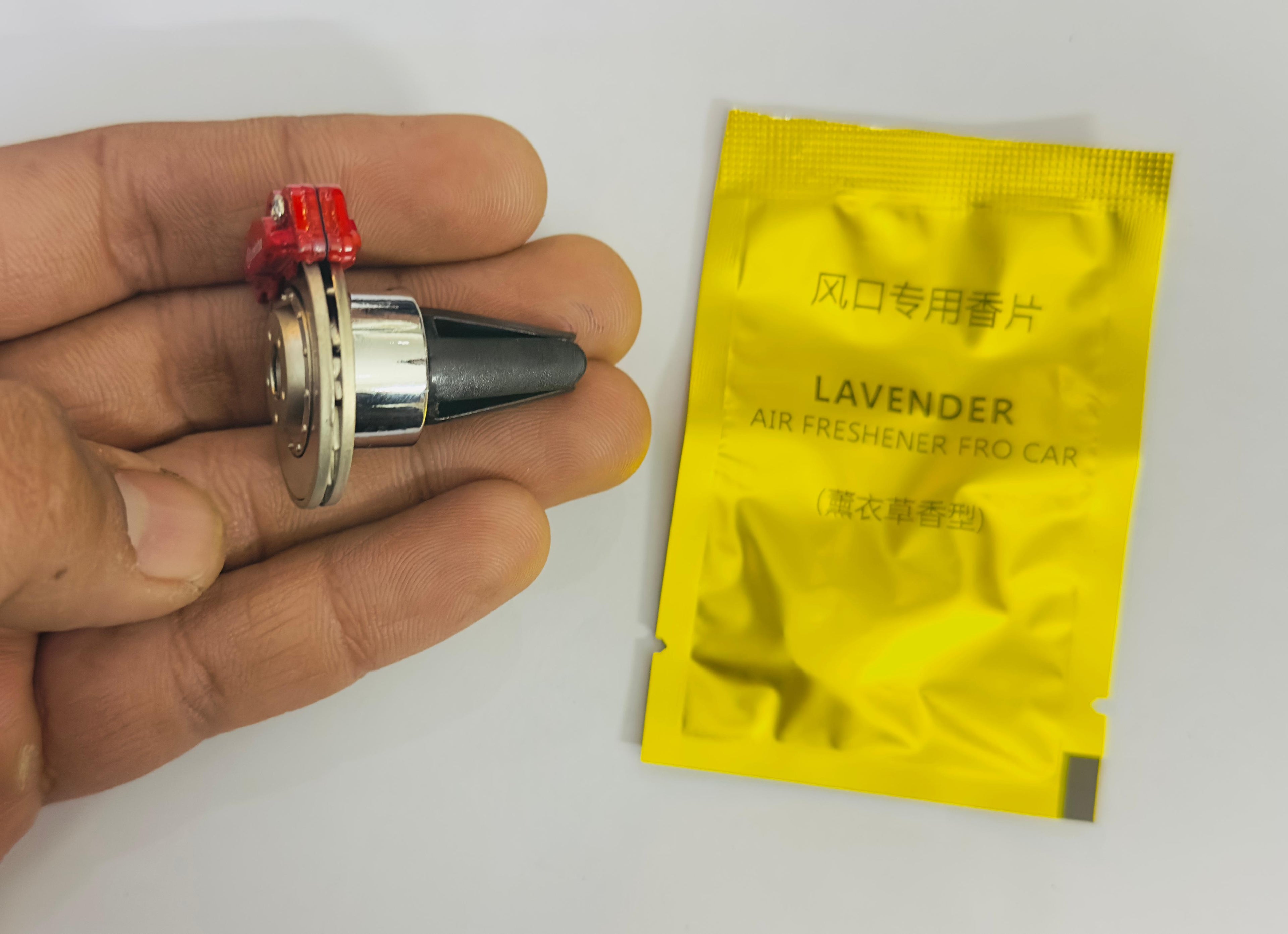 RED WHEEL DISC AC Vent Perfume ABS Body Car Design Organic Fragrance Air Freshener Perfume-1 Piece
