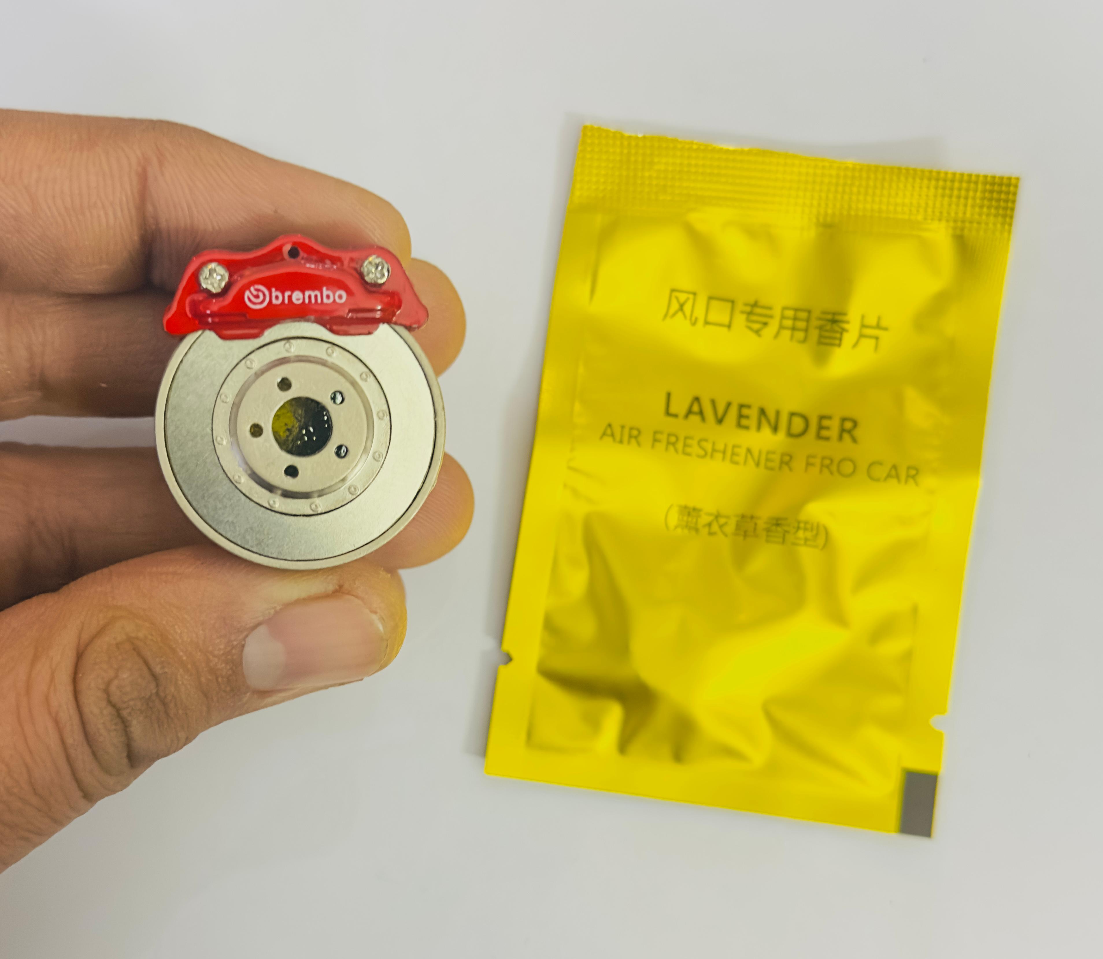 RED WHEEL DISC AC Vent Perfume ABS Body Car Design Organic Fragrance Air Freshener Perfume-1 Piece