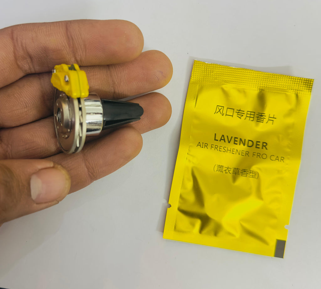 Yellow WHEEL DISC AC Vent Perfume ABS Body Car Design Organic Fragrance Air Freshener Perfume-1 Piece
