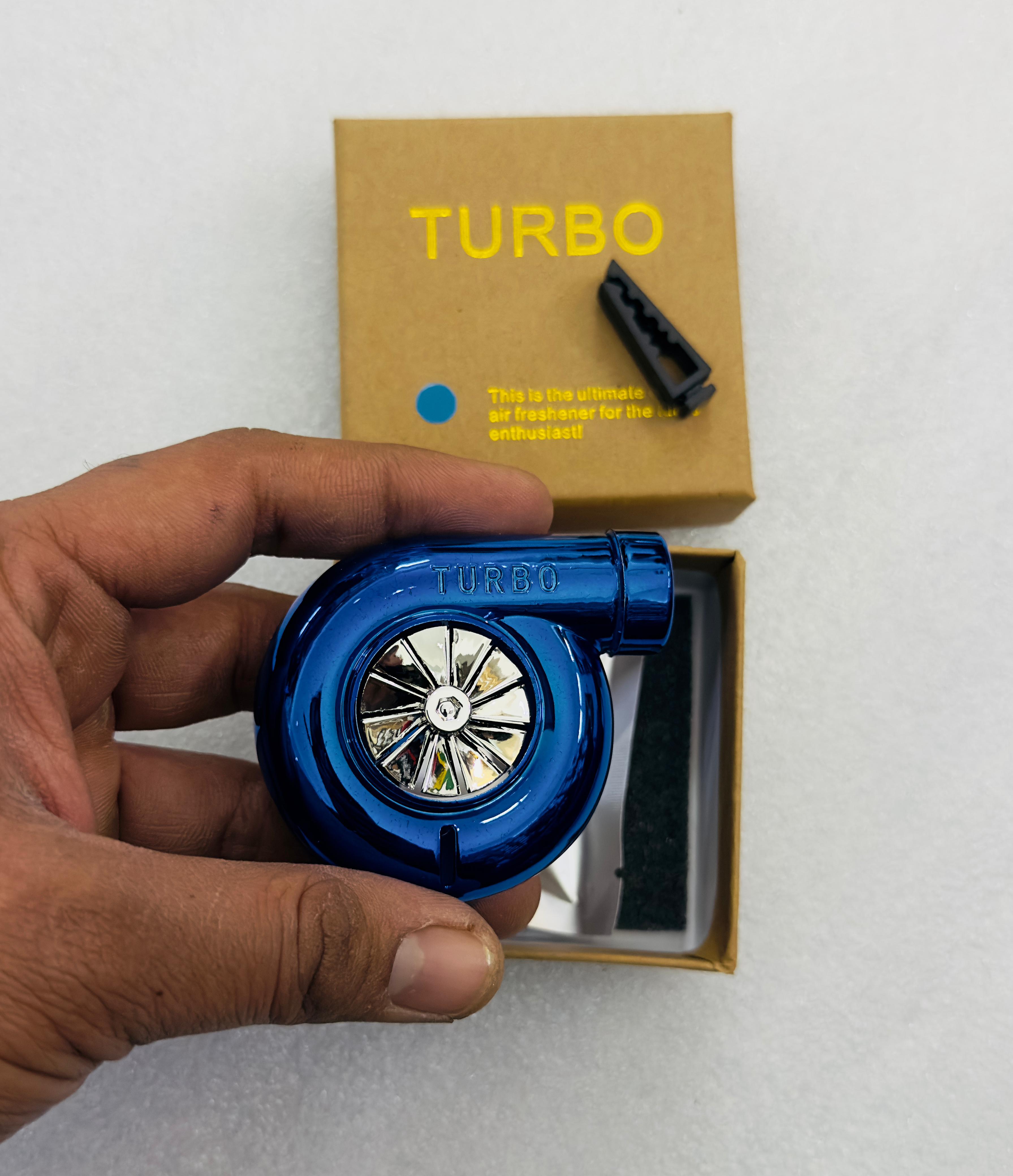 BLUE TURBO AC Vent Perfume ABS Body Car Design Organic Fragrance Air Freshener Perfume-1 Piece