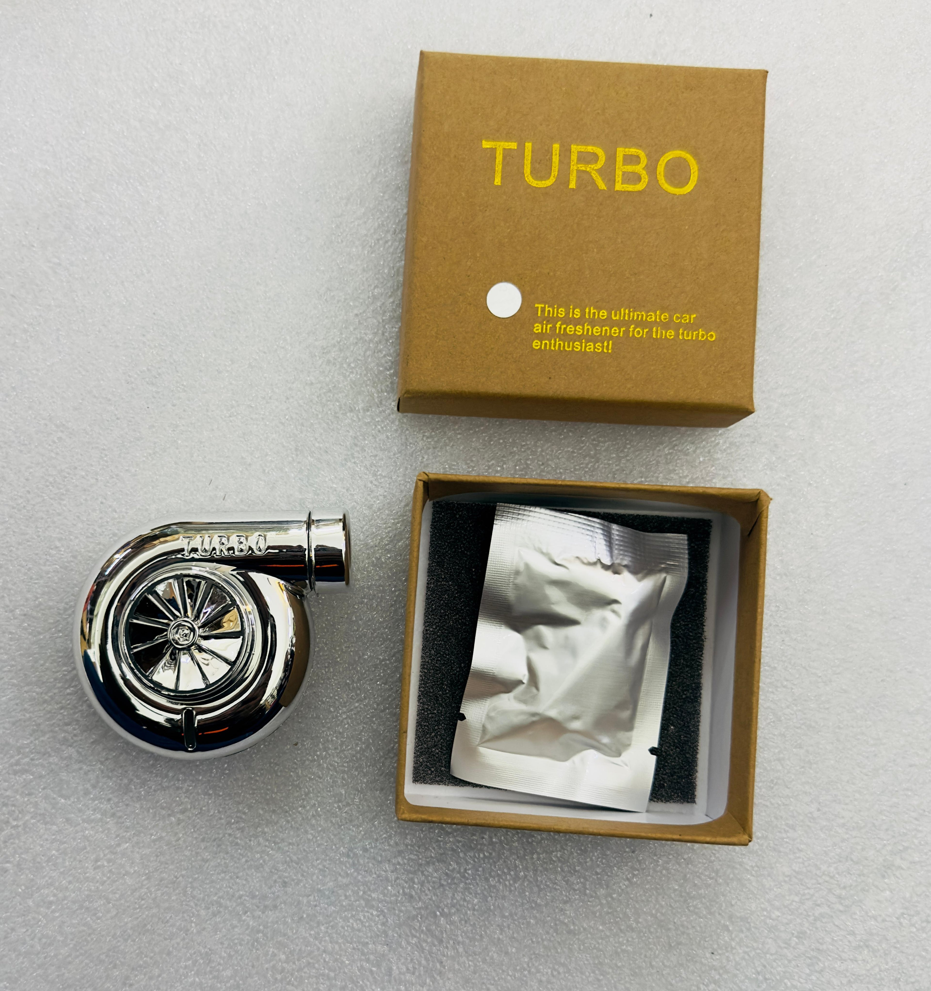 SILVER TURBO AC Vent Perfume ABS Body Car Design Organic Fragrance Air Freshener Perfume-1 Piece