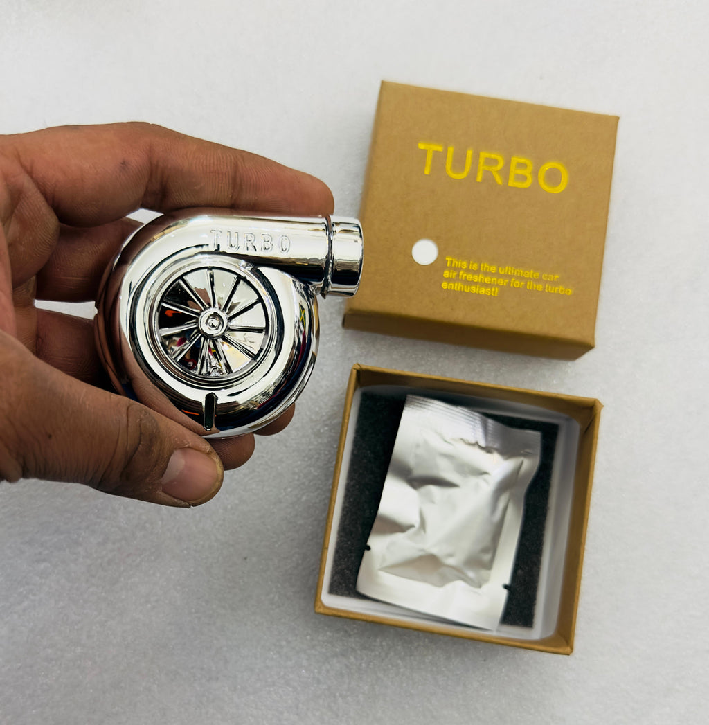 SILVER TURBO AC Vent Perfume ABS Body Car Design Organic Fragrance Air Freshener Perfume-1 Piece