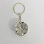 Silver Alloy Wheel Design Metal Keychain Car Styling Keychain Alloy Wheel Key Ring Durable Metal Key chain Pendant Ring.