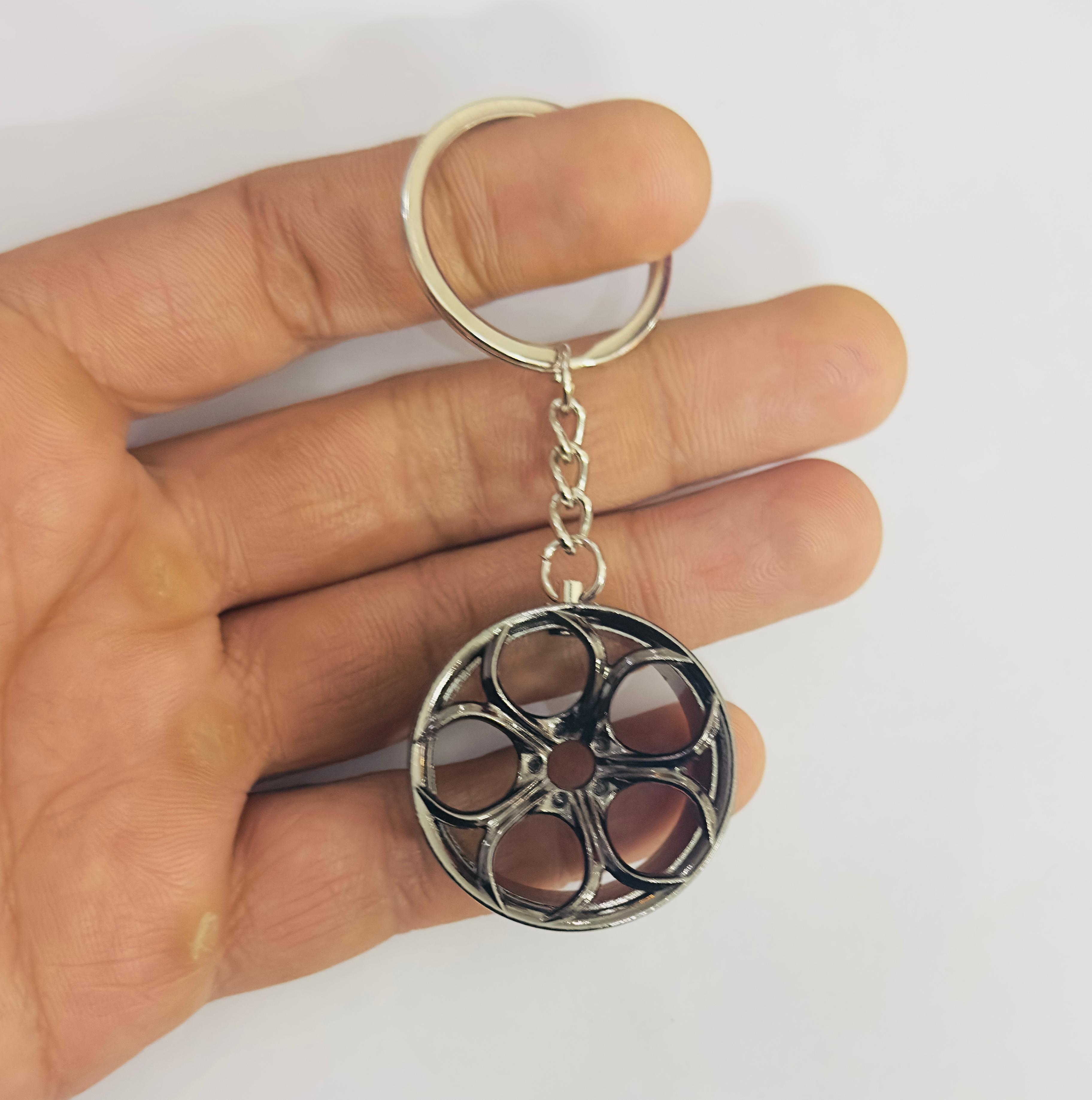Black Alloy Wheel Design Metal Keychain Car Styling Keychain Alloy Wheel Key Ring Metal Key chain Pendant Ring