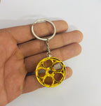Golden Alloy Wheel Design Metal Keychain Car Styling Keychain Alloy Wheel Key Ring Metal Key chain Pendant Ring