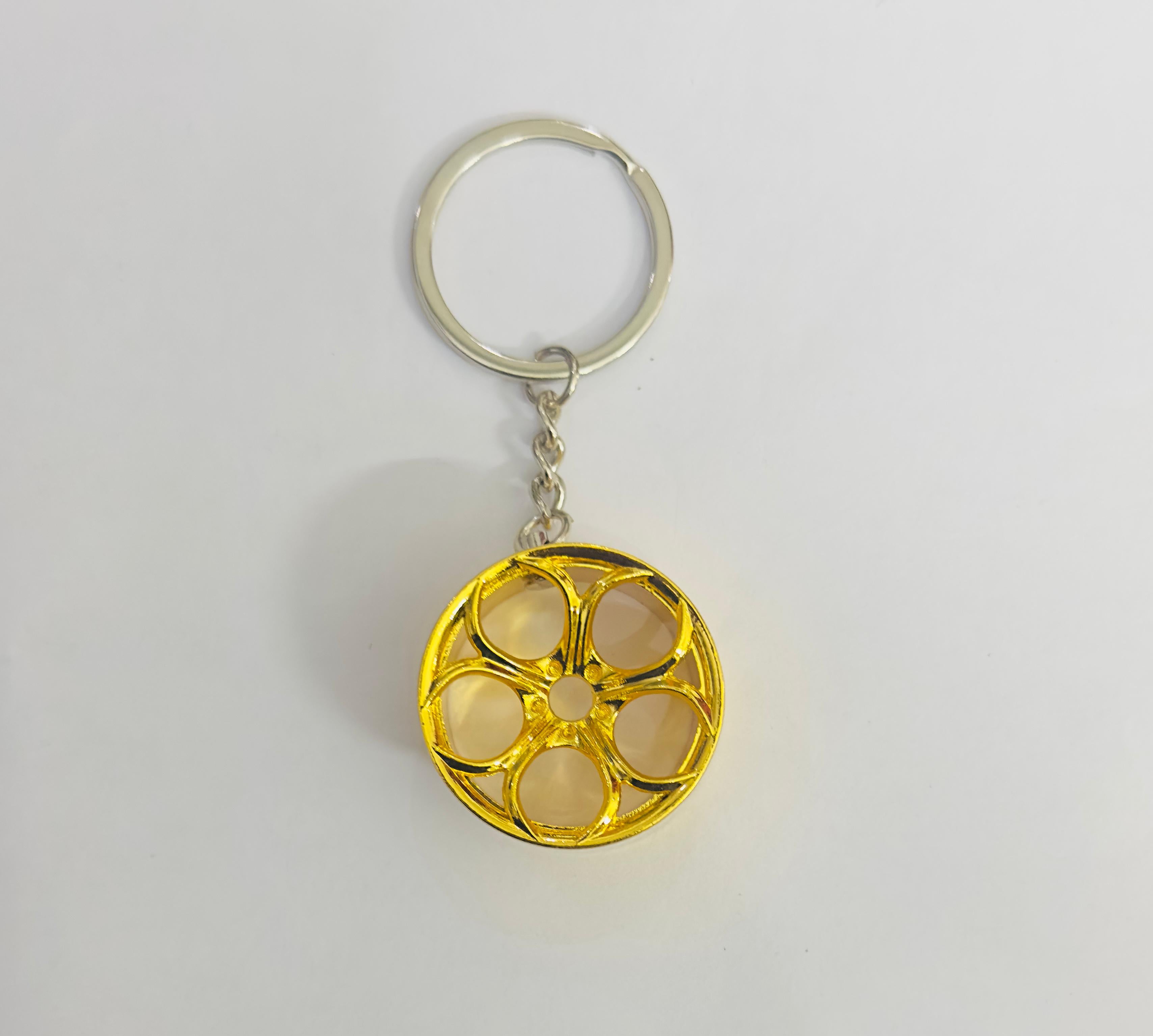 Alloy Wheel Design Metal Keychain Car Styling JDM Keychain Alloy Wheel Key Ring Metal Key chain Pendant Ring