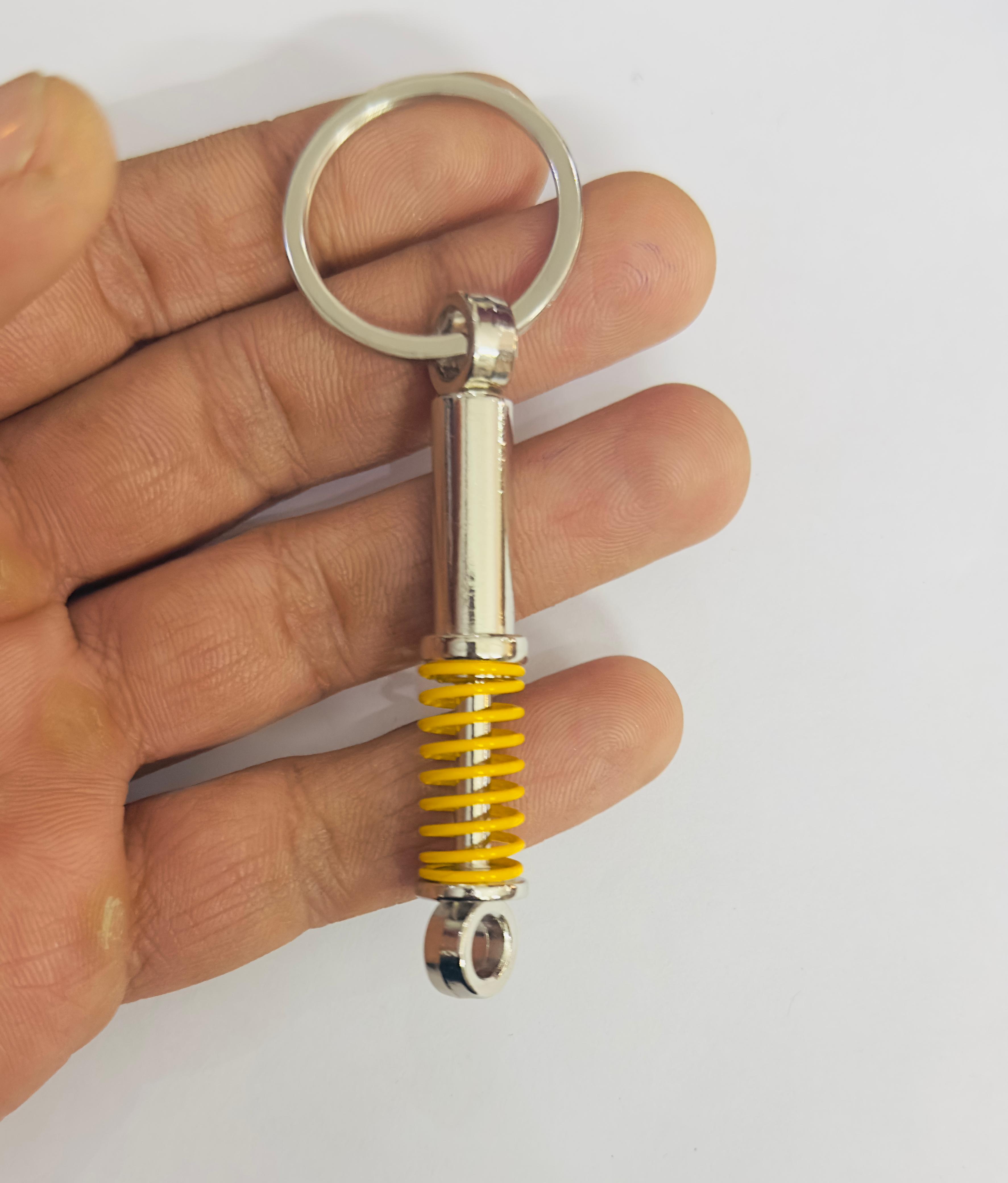 YELLOW Shocker Design Metal Keychain Car Styling Keychain Shocker Key Ring Durable Metal Key chain Pendant Ring.