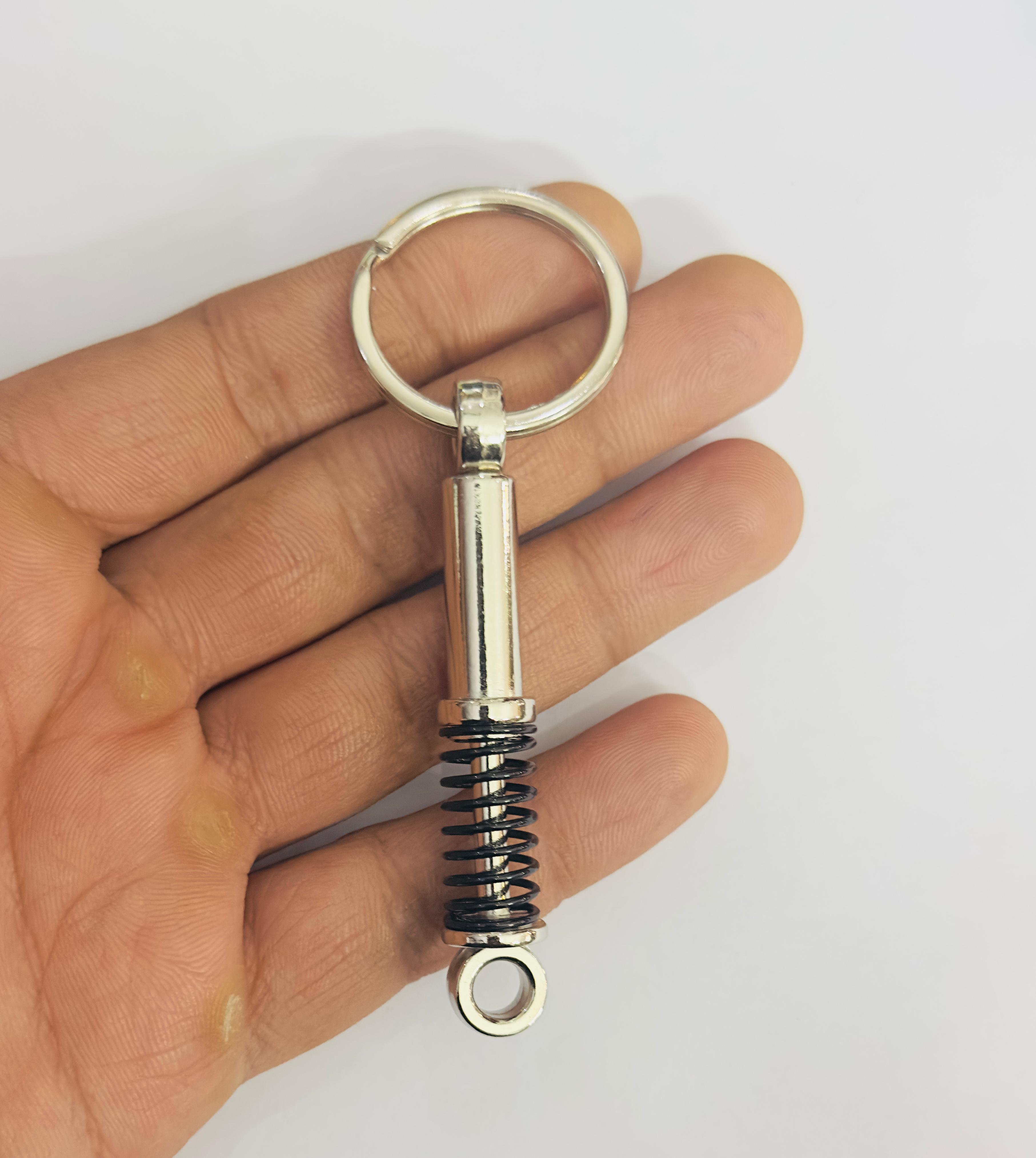 Black Shocker Design Metal Keychain Car Styling JDM Keychain Shocker Key Ring Metal Key chain Pendant Ring