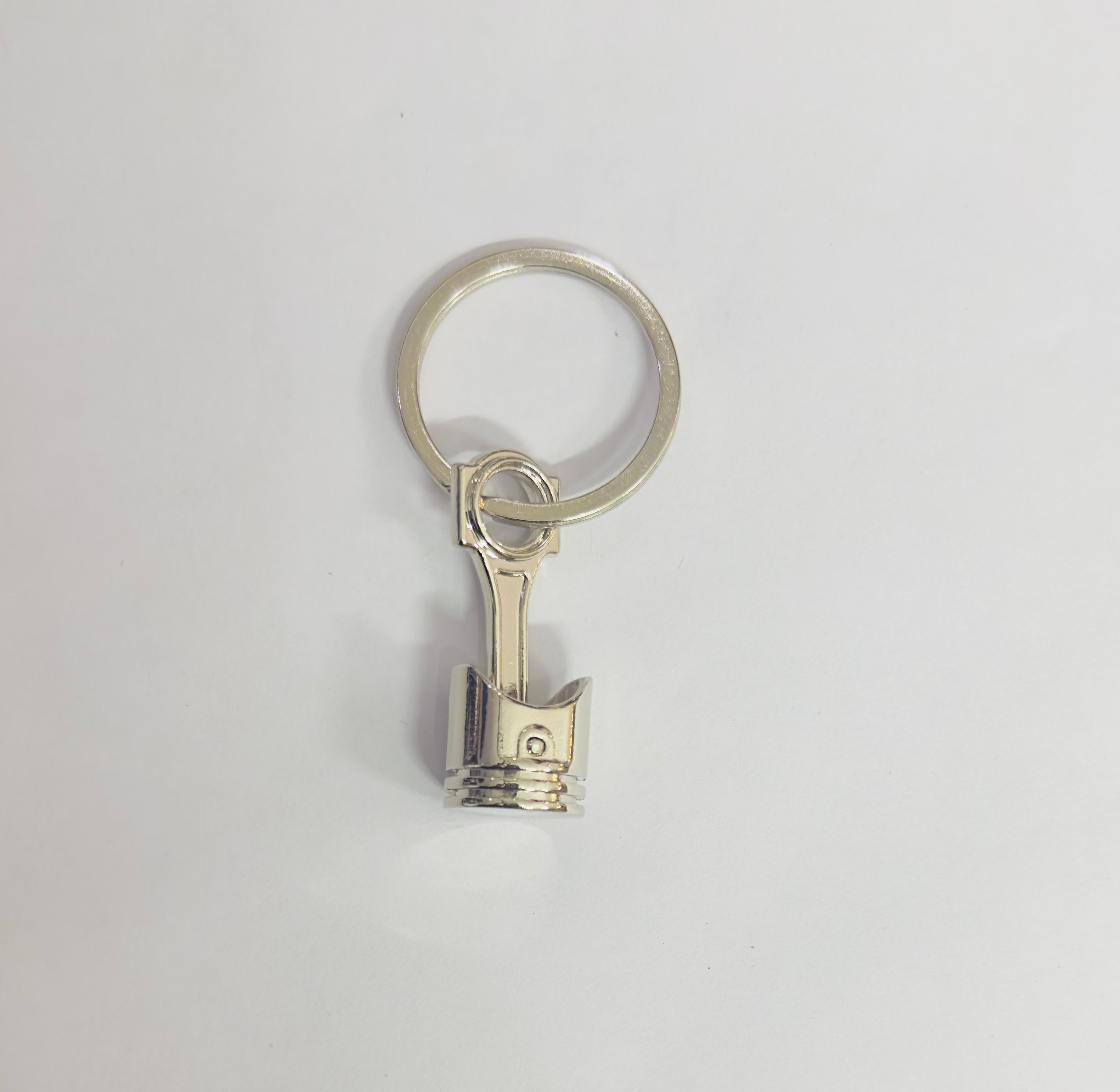 Silver Piston Design Metal Keychain Car Styling JDM Keychain Piston Key Ring Metal Key chain Pendant Ring