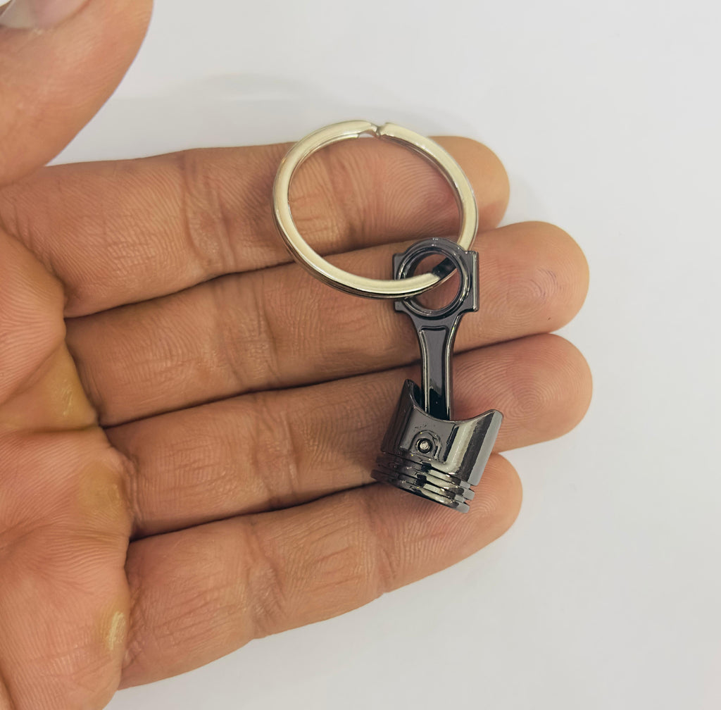 Black Piston Design Metal Keychain Car Styling JDM Keychain Piston Key Ring Metal Key chain Pendant Ring