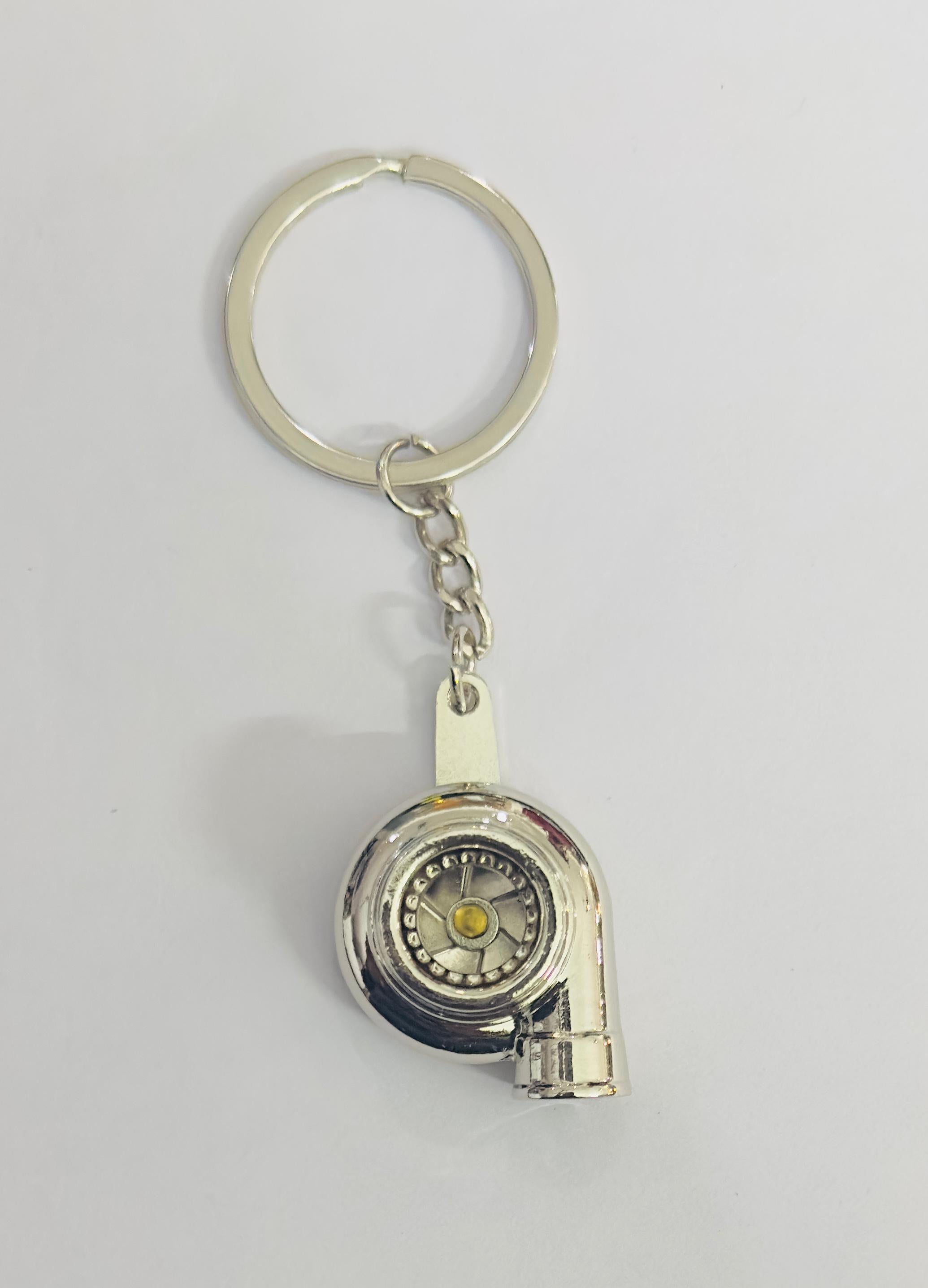 Silver Turbo Design Metal Keychain Car Styling Keychain Turbo Key Ring Metal Key chain Pendant Ring