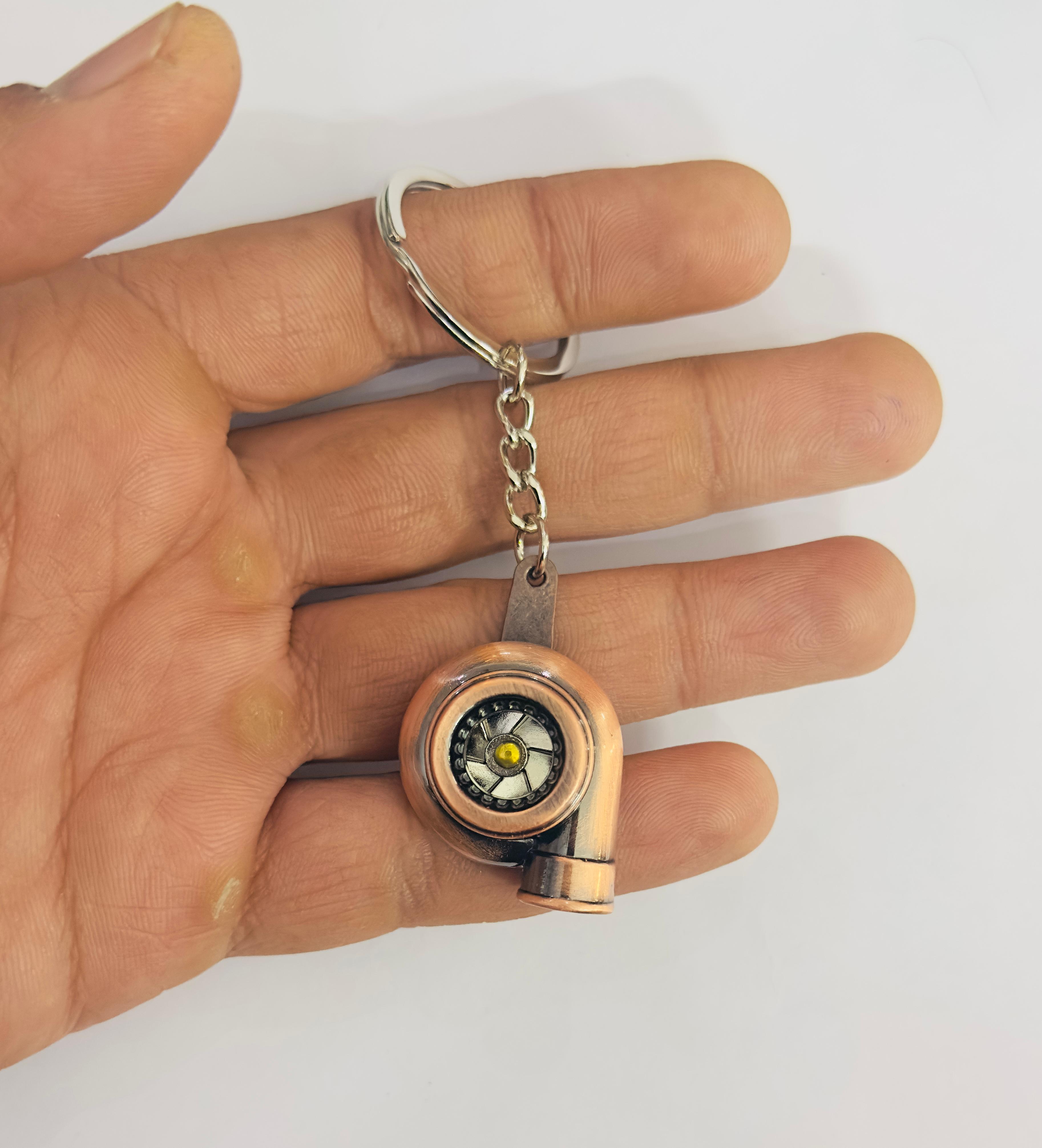 Turbo Design Metal Keychain Car Styling Keychain Turbo Key Ring Metal Key chain Pendant Ring 1PC.