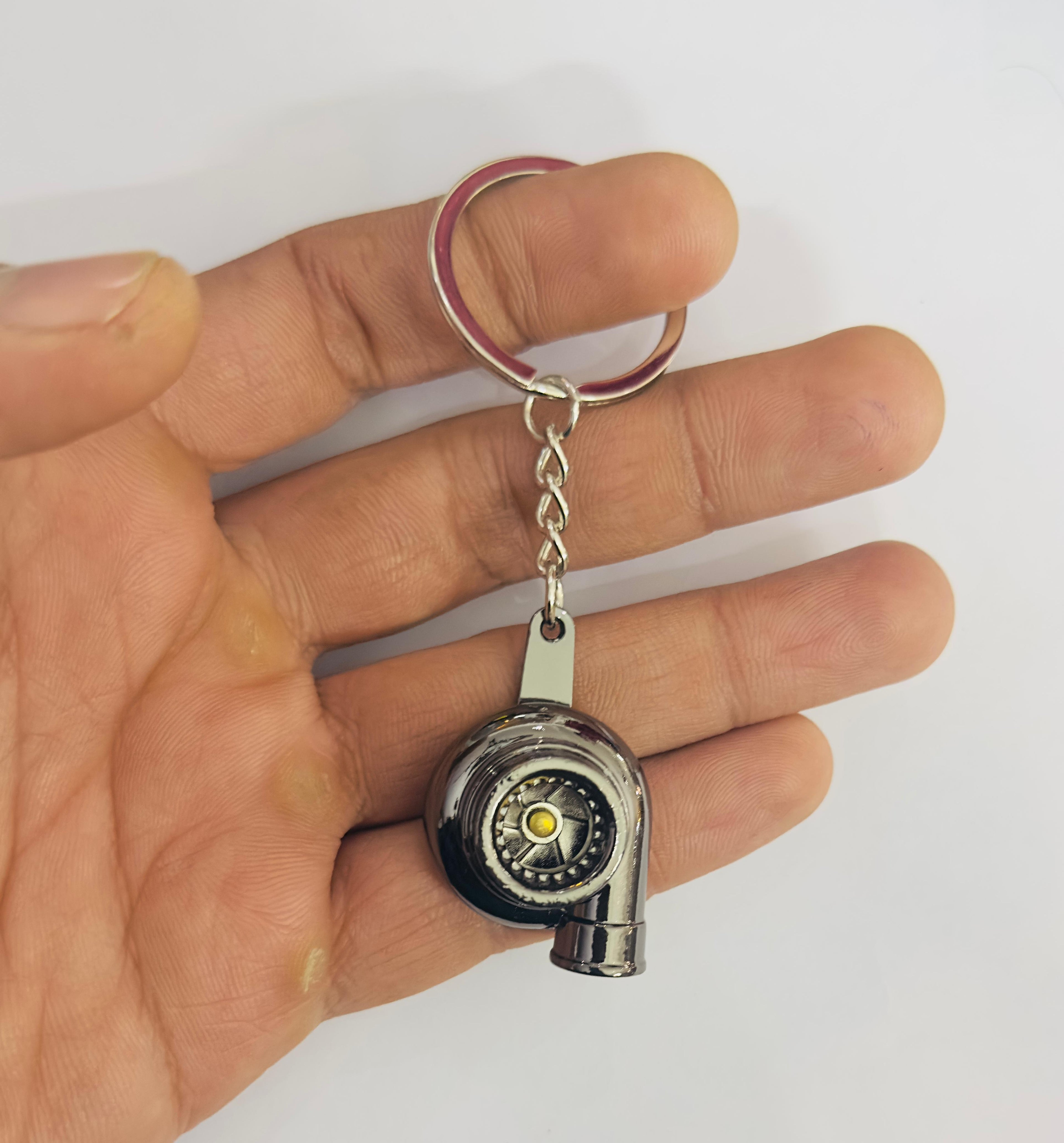 Turbo Design Metal Keychain Car Styling Keychain Turbo Key Ring Metal Key chain Pendant Ring 1PC.