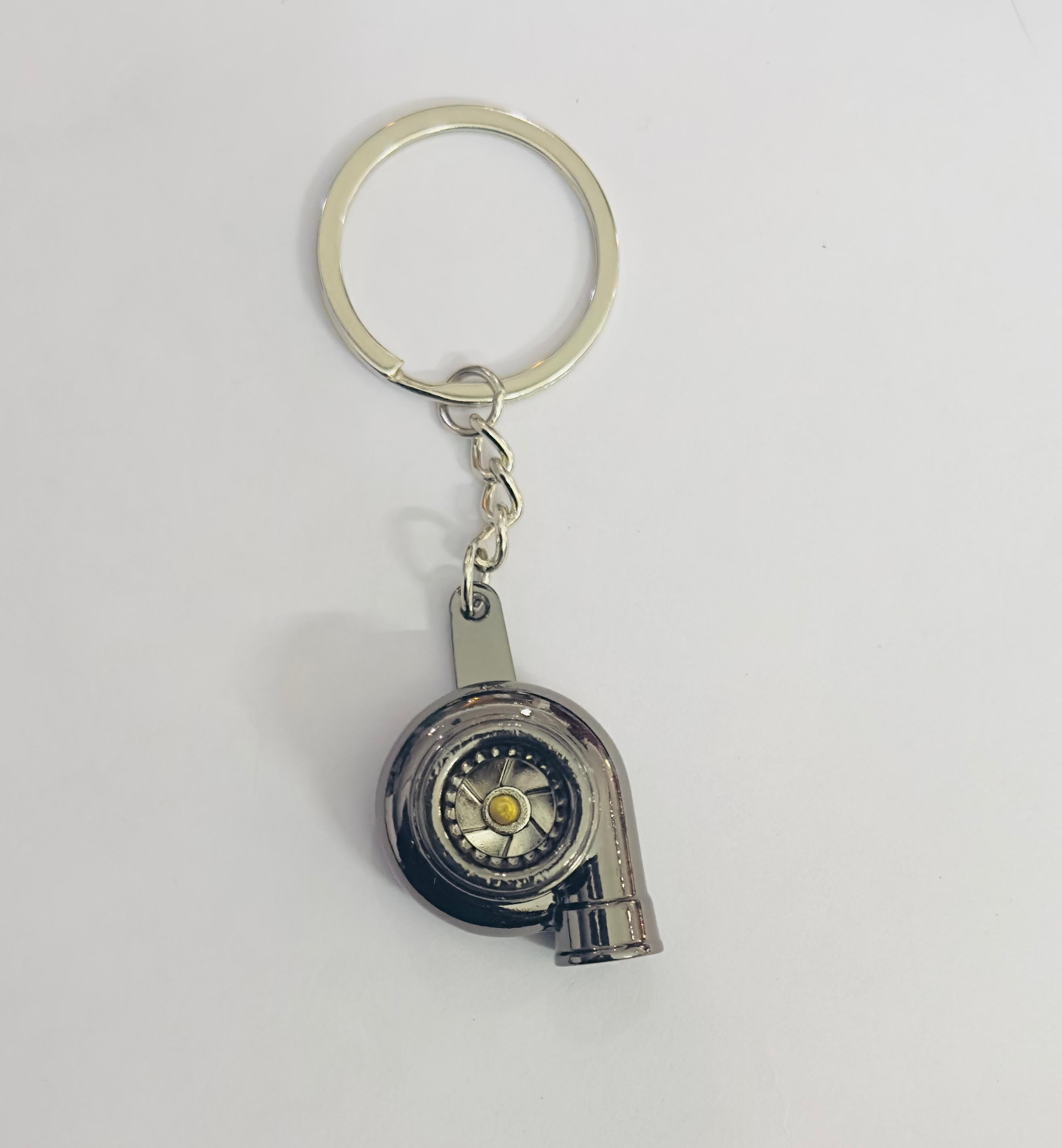 Black Turbo Design Metal Keychain Car Styling Keychain Turbo Key Ring Metal Key chain Pendant Ring