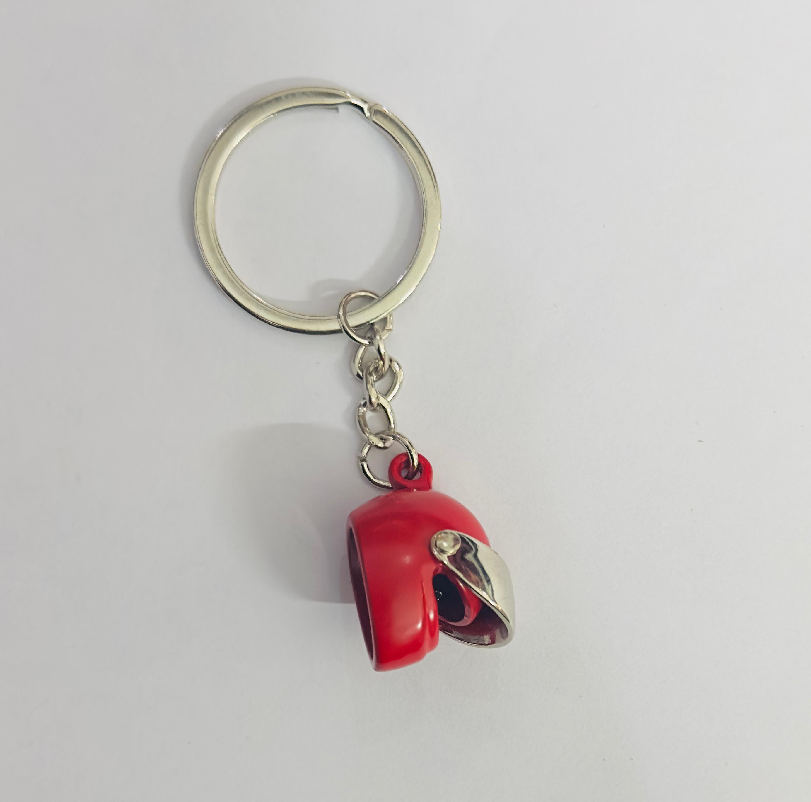 Helmet Design Metal Keychain Car Styling Keychain Helmet Key Ring Durable Metal Key chain Pendant Ring.