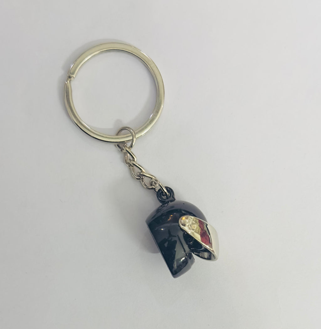 BLACK Helmet Design Metal Keychain Car Styling Keychain Helmet Key Ring Durable Metal Key chain Pendant Ring.