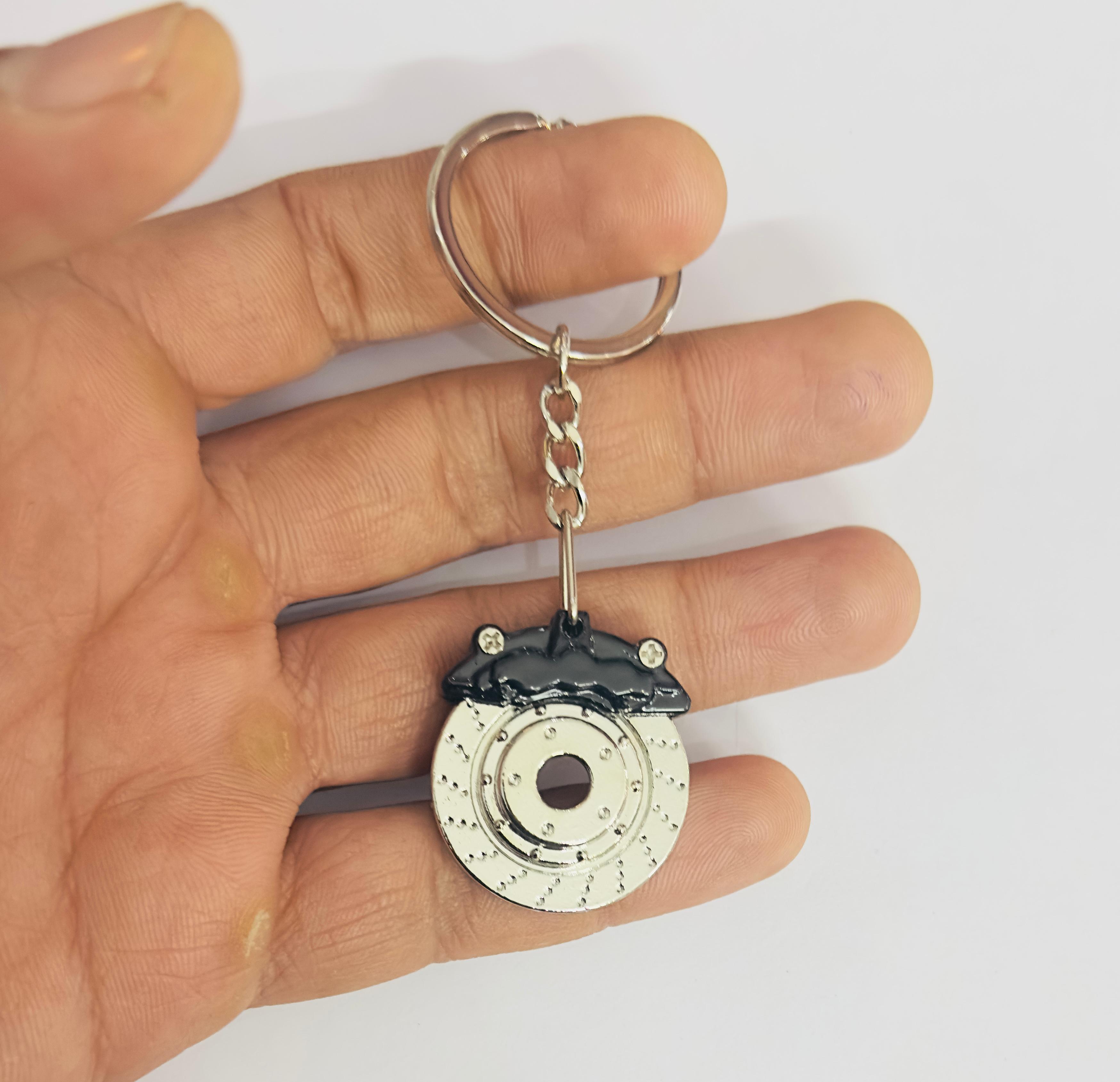Black Wheel Disc Design Metal Keychain Car Styling Keychain Wheel Disc Key Ring Metal Key chain Pendant Ring