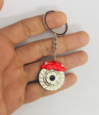 Red Wheel Disc Design Metal Keychain Car Styling Keychain Wheel Disc Key Ring Durable Metal Key chain Pendant Ring