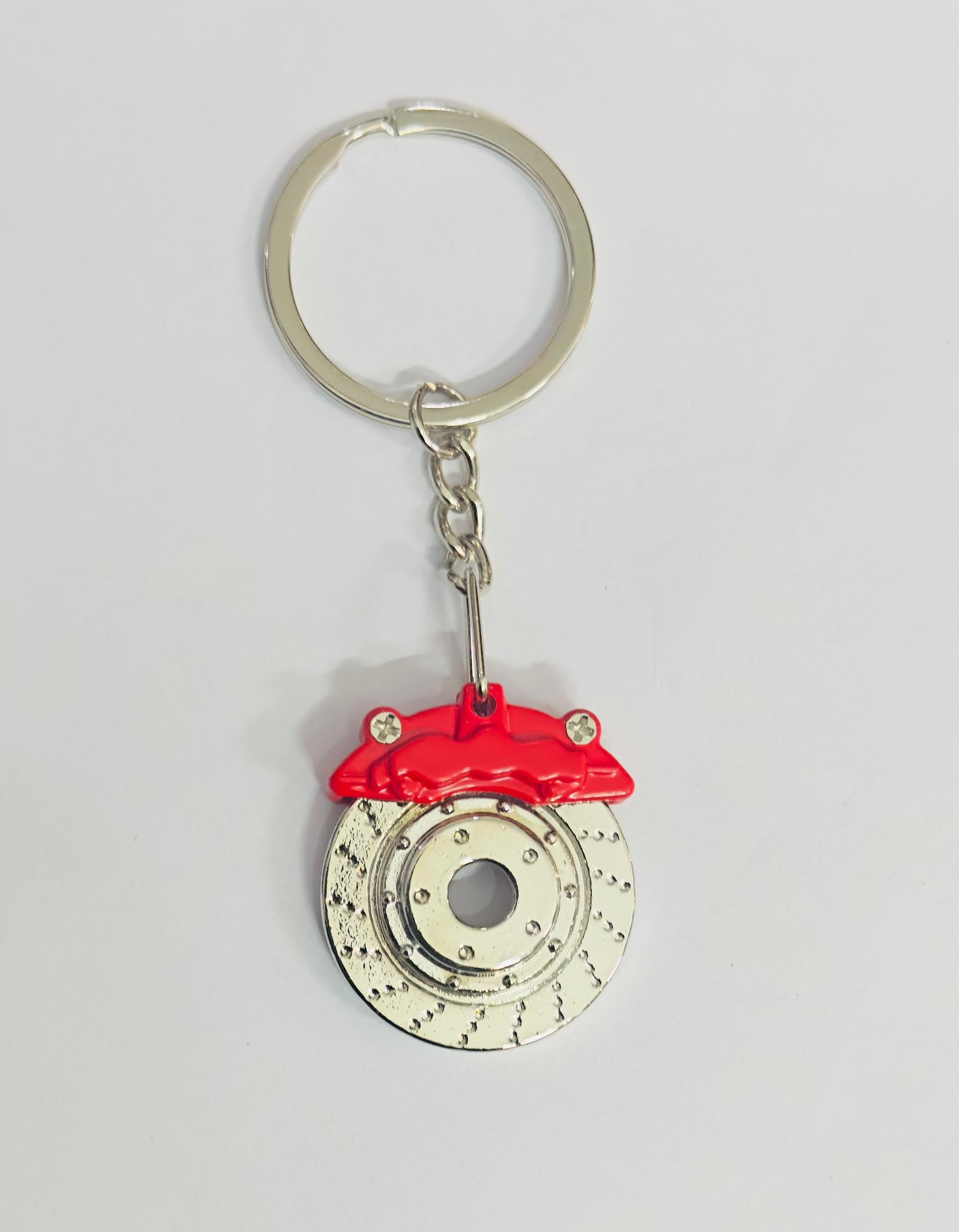 Red Wheel Disc Design Metal Keychain Car Styling Keychain Wheel Disc Key Ring Durable Metal Key chain Pendant Ring