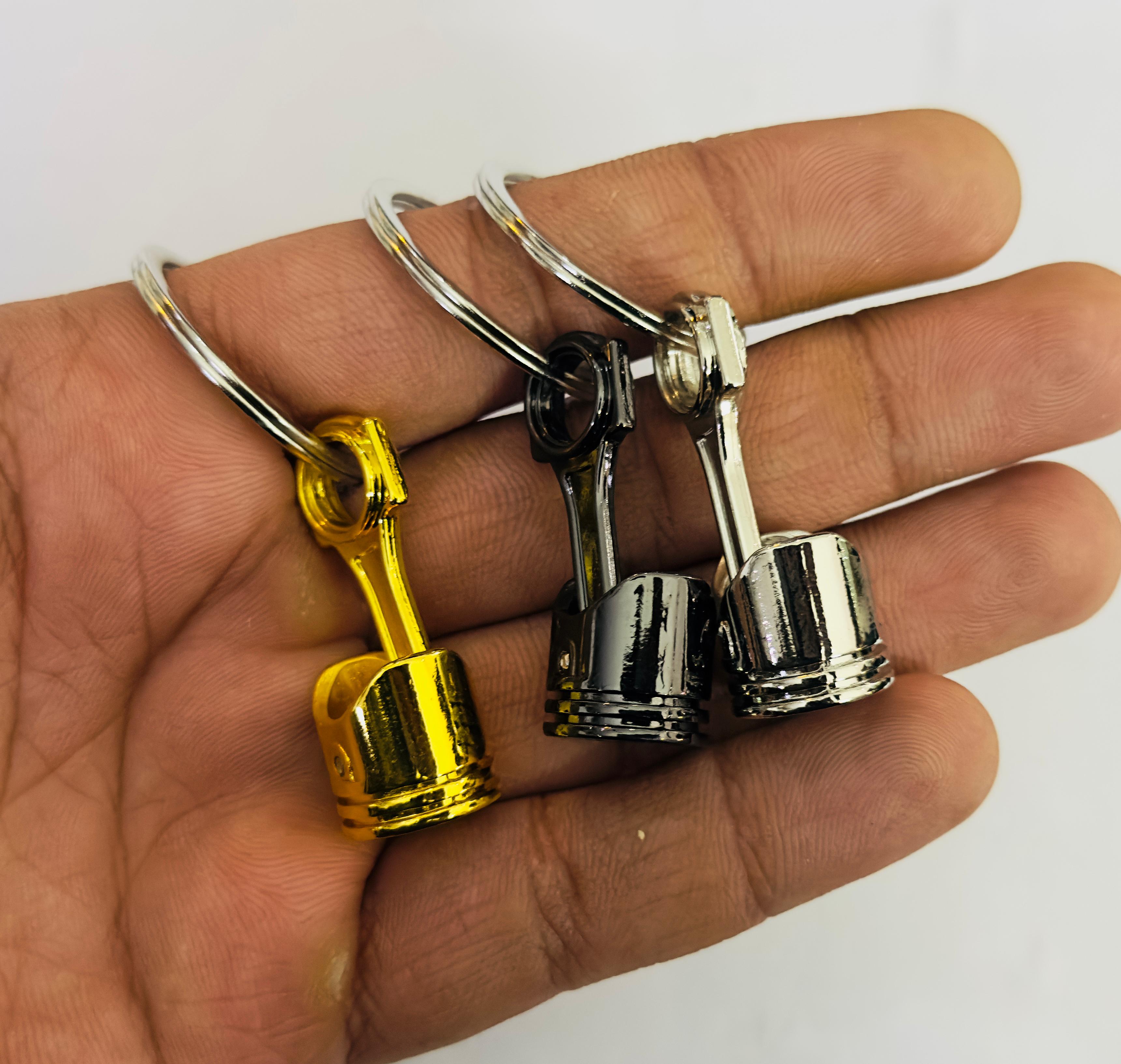 Piston Design Metal Keychain Car Styling JDM Keychain Piston Key Ring Metal Key chain Pendant Ring